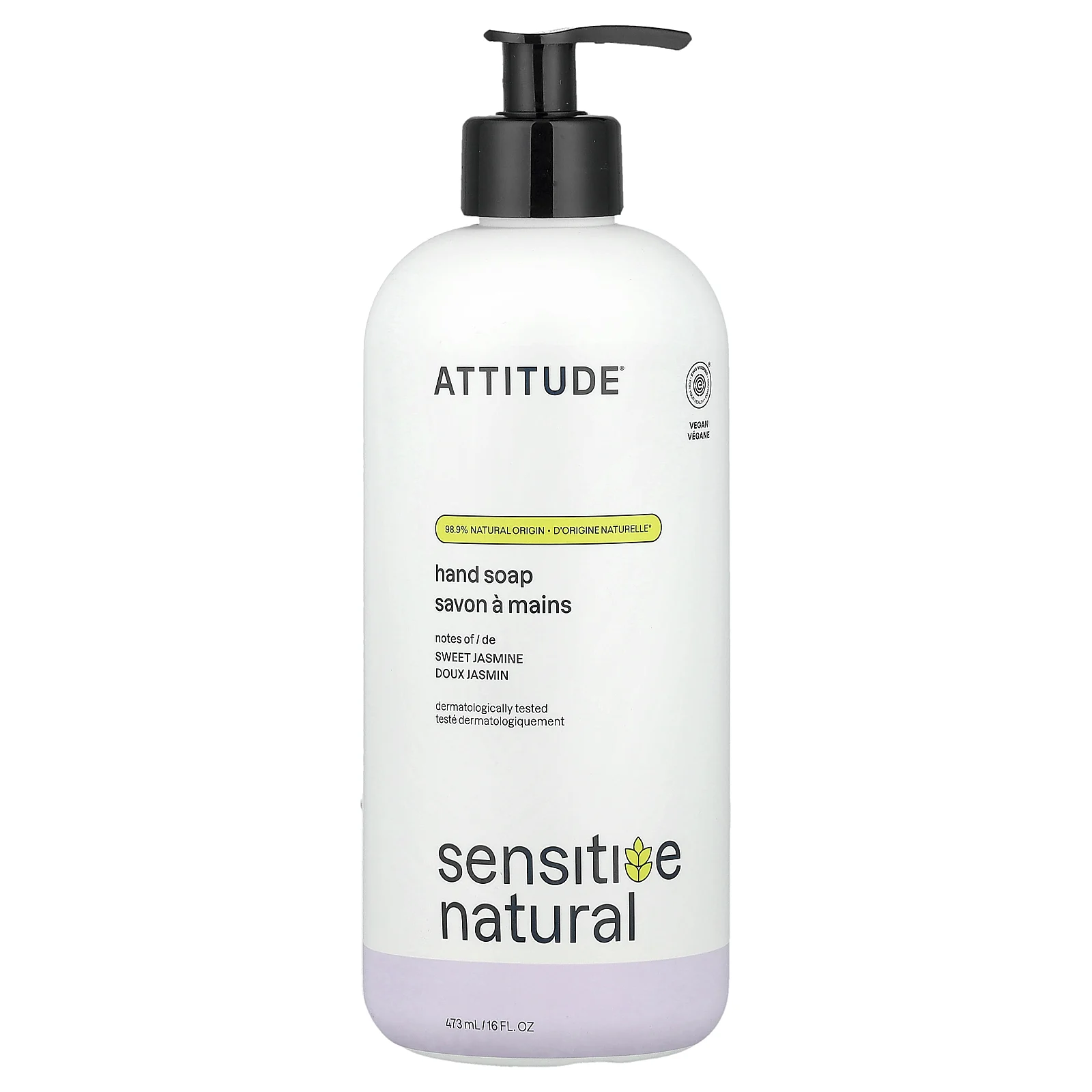 ATTITUDE, Sensitive Natural, мыло для рук, сладкий жасмин, 473 мл (16 жидк. унций)