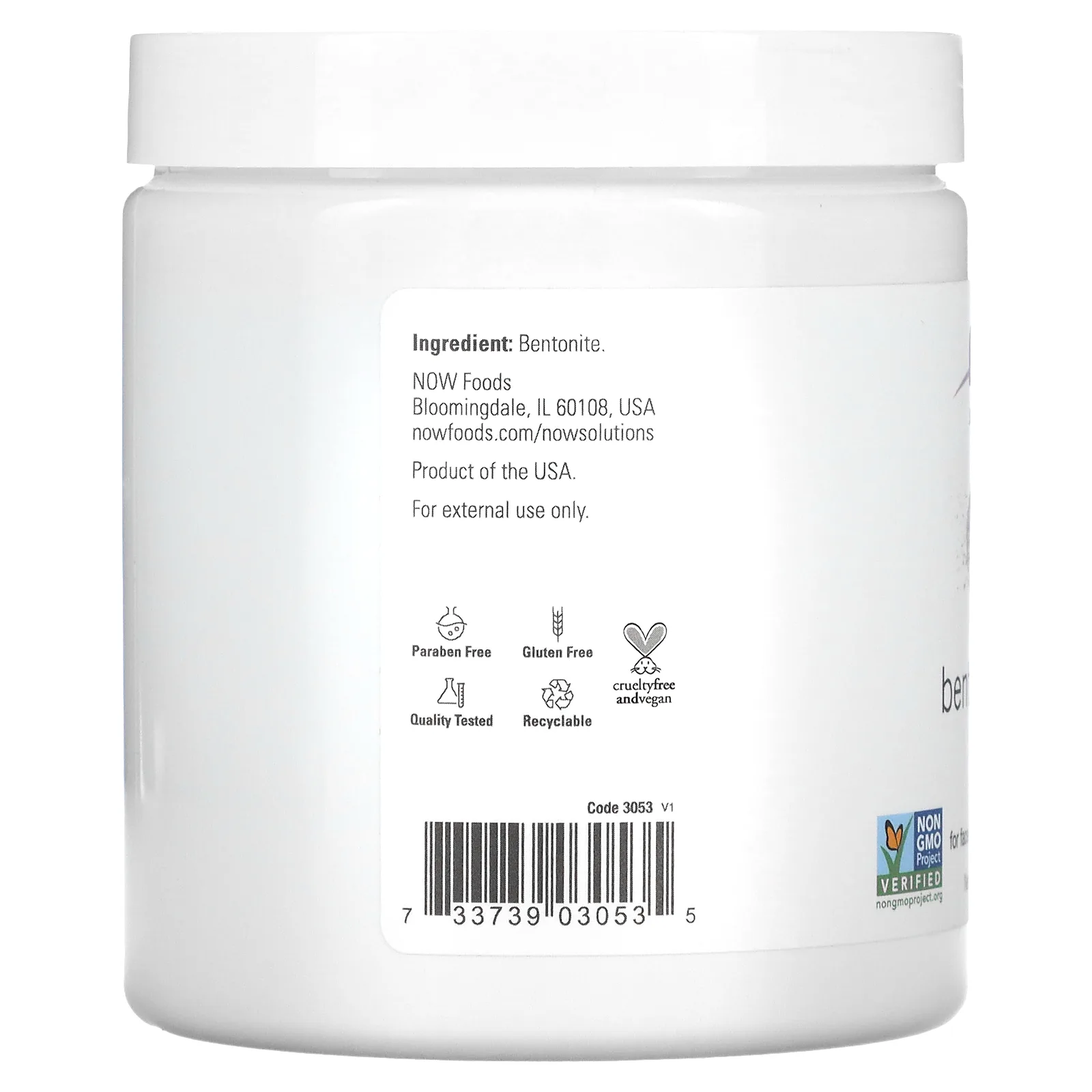 NOW Foods, Solutions, порошок из бентонитовой глины, без добавок, 312 г (11 унций)