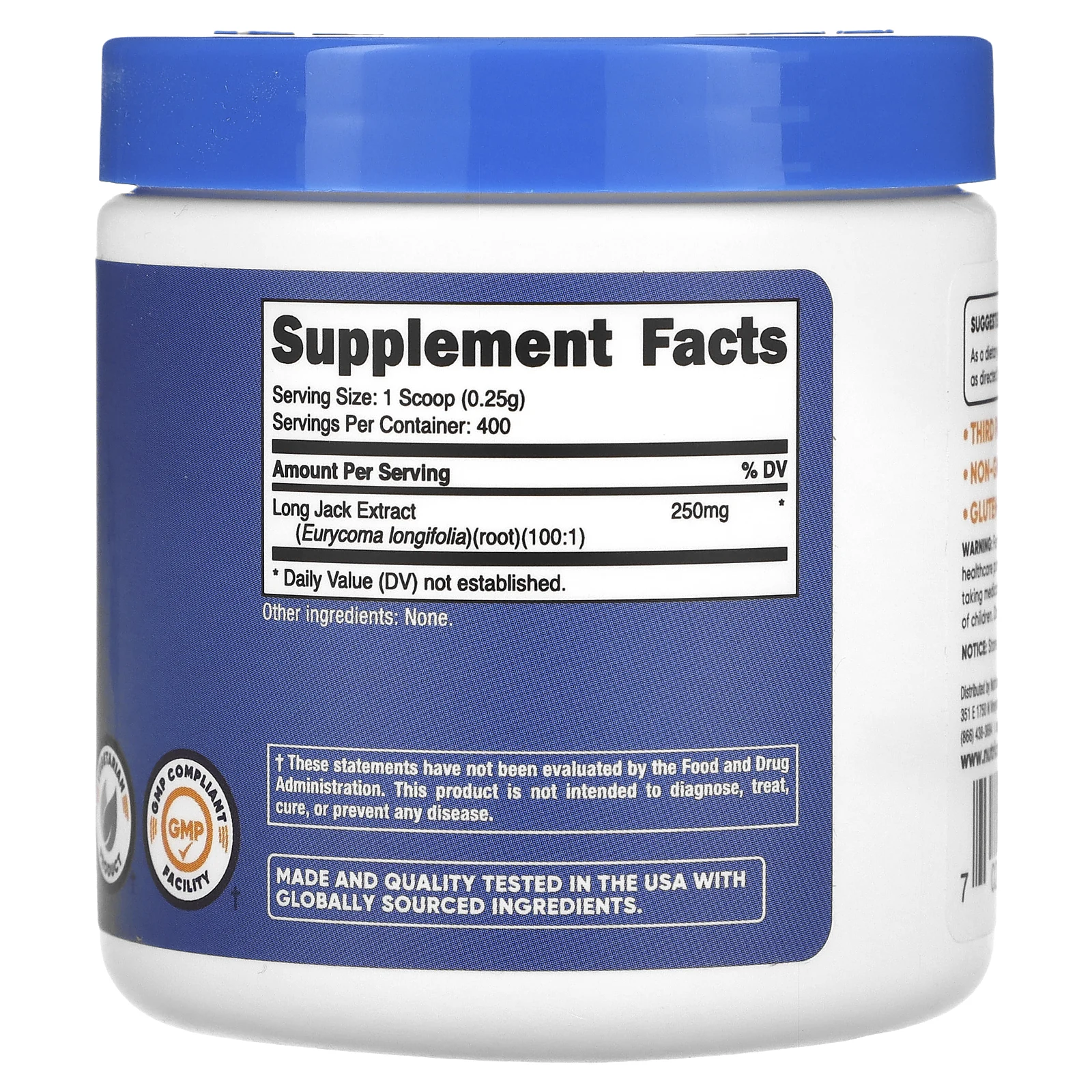 Nutricost, лонг джек, без добавок, 100 г (3,5 унции)