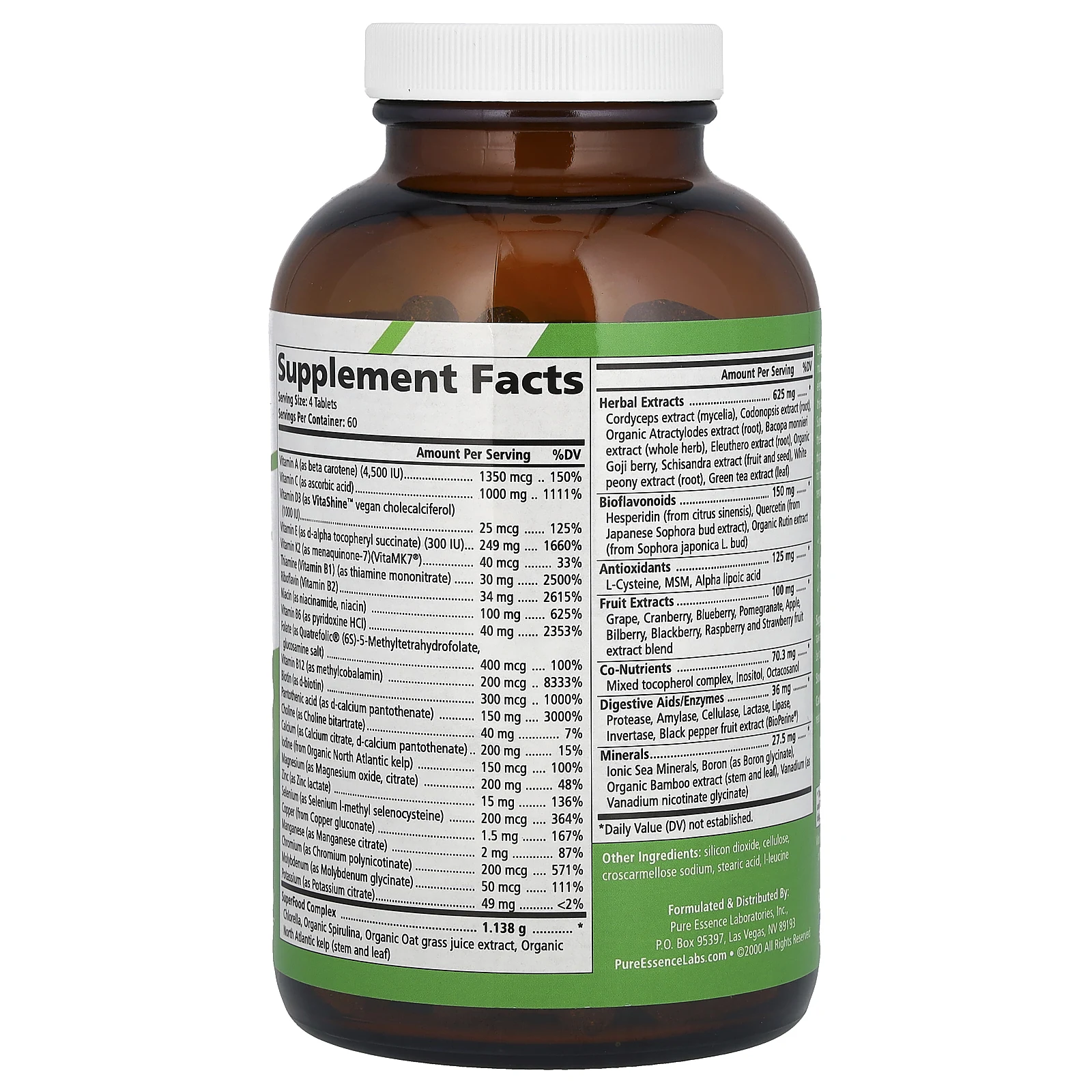 Pure Essence, LifeEssence, цельнопищевые мультивитамины, 240 таблеток