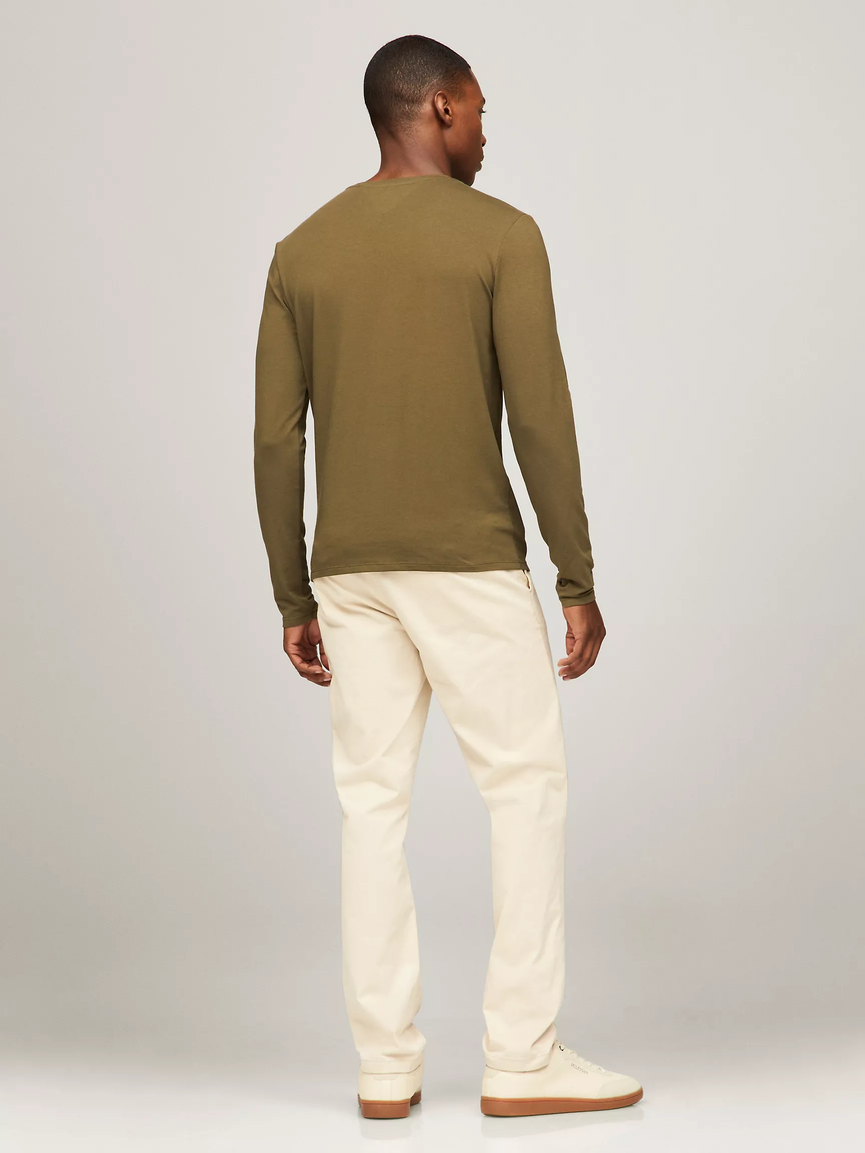 Мужская футболка Tommy Hilfiger, Приталенная эластичная футболка с длинными рукавами