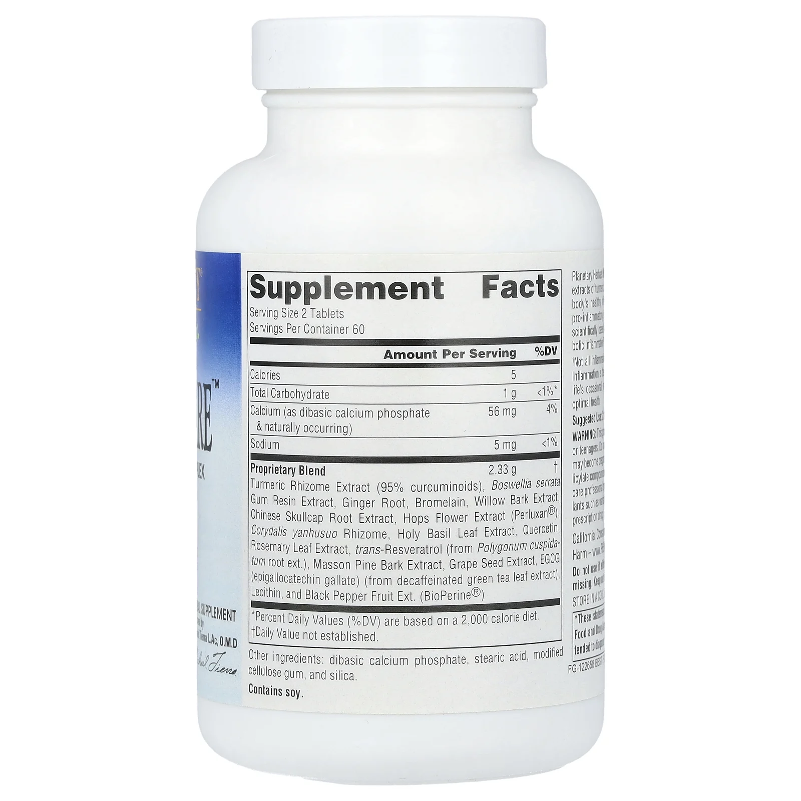Planetary Herbals, Inflama-Care ™, комплекс из куркумы и босвеллии, 1165 мг, 120 таблеток (582 мг в каждой таблетке)