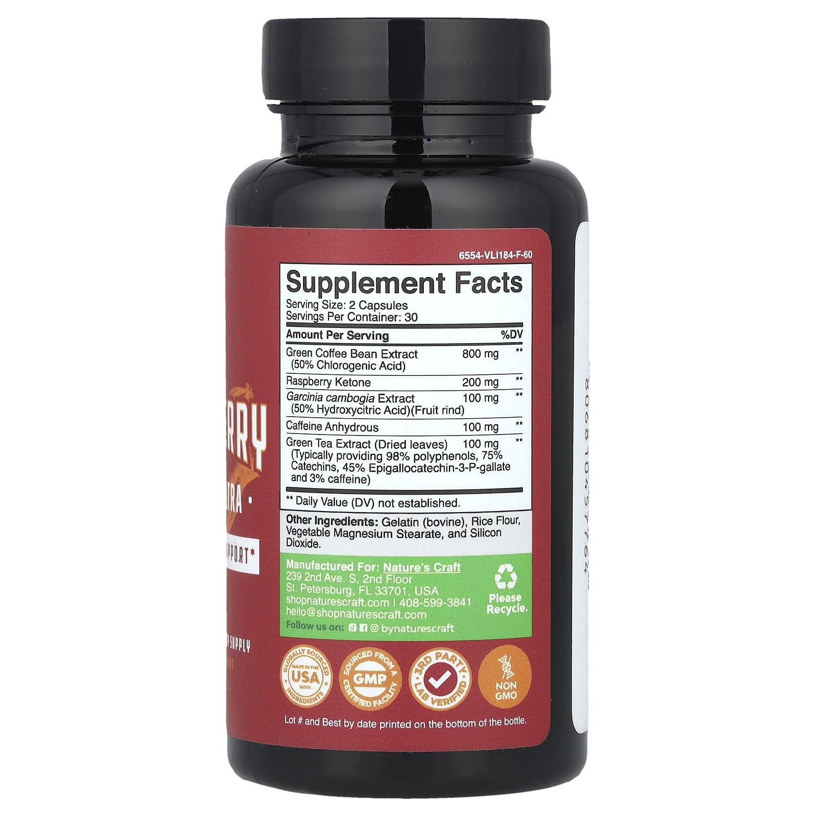 Nature's Craft, Raspberry Ketone Ultra, 60 капсул