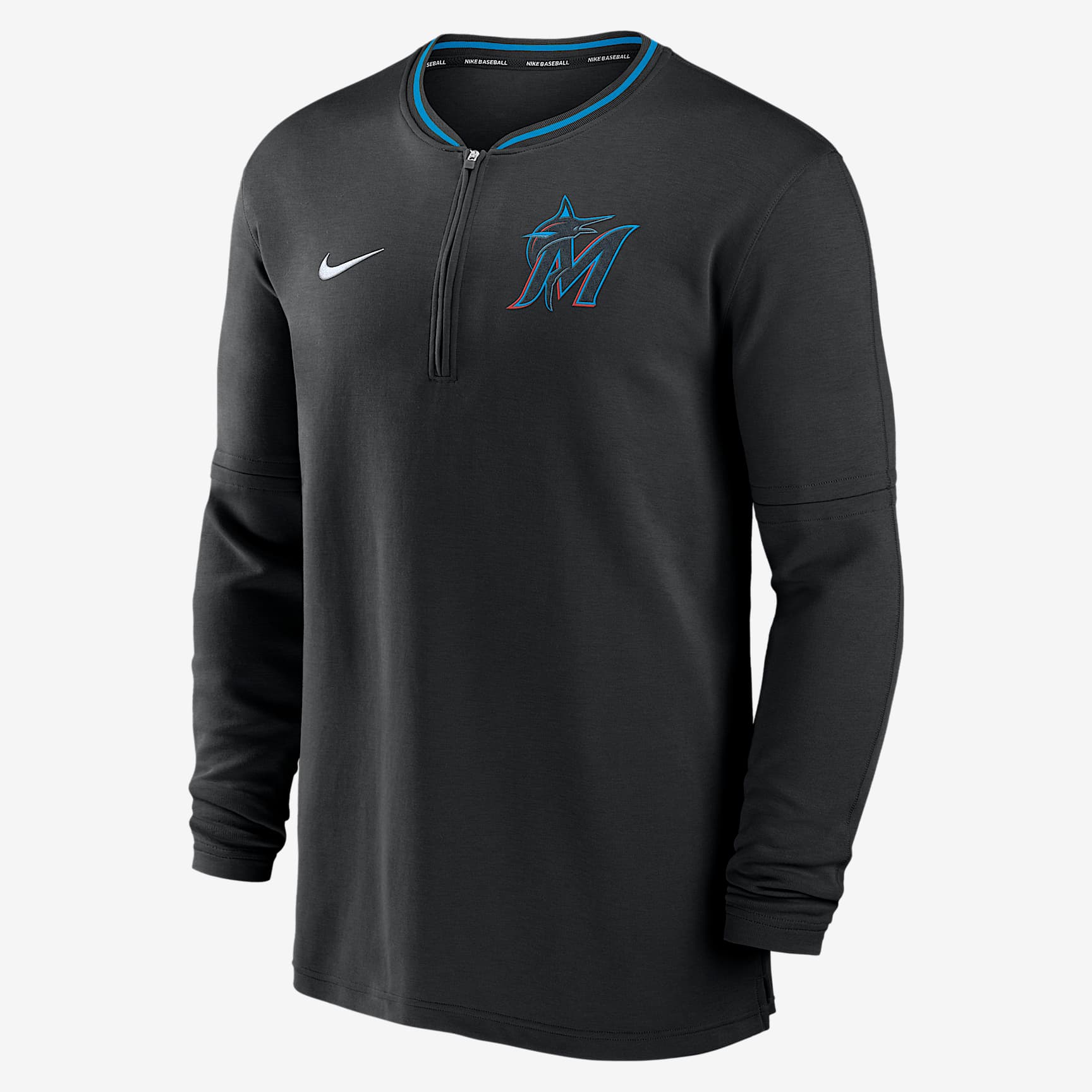 Miami Marlins Authentic Collection Men's Nike Dri-FIT MLB 1/2-Zip Long-Sleeve Top