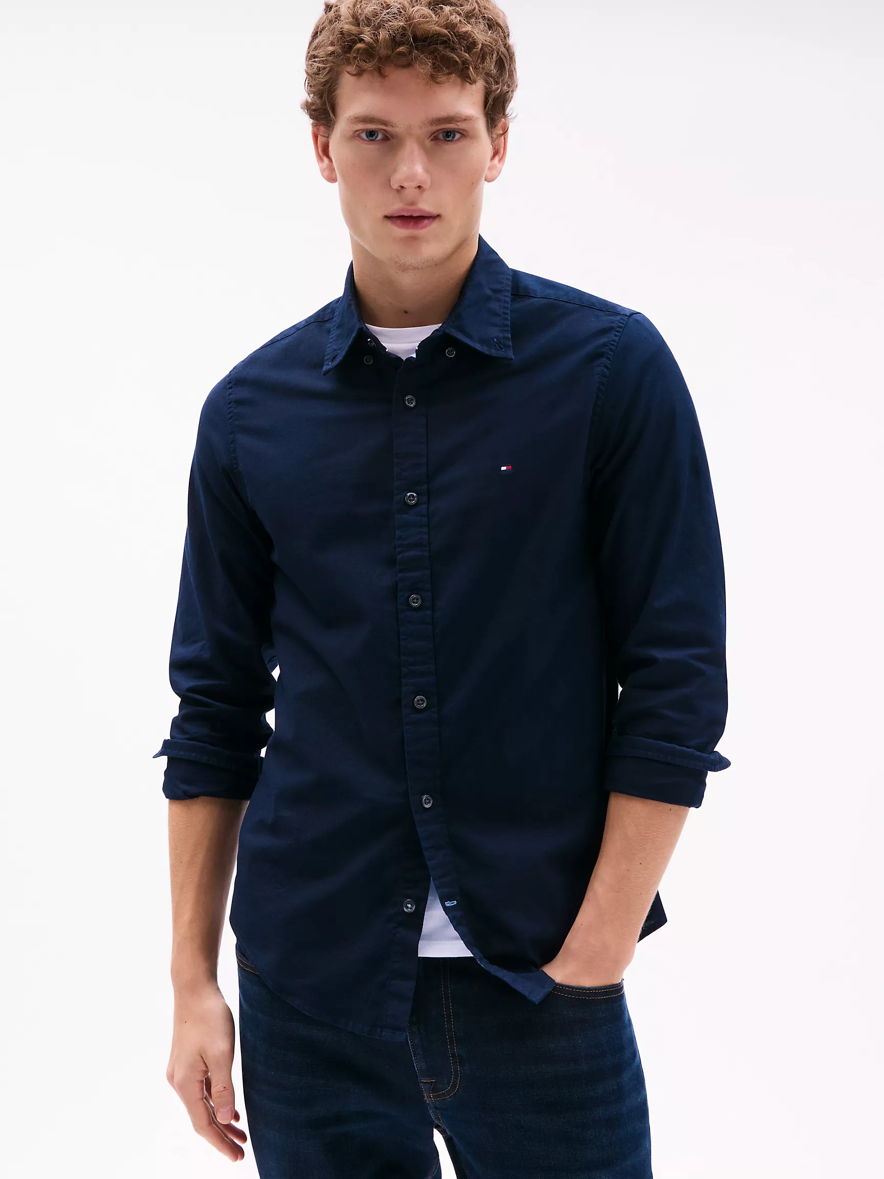 Мужская рубашка Tommy Hilfiger, Приталенная рубашка из оксфорда