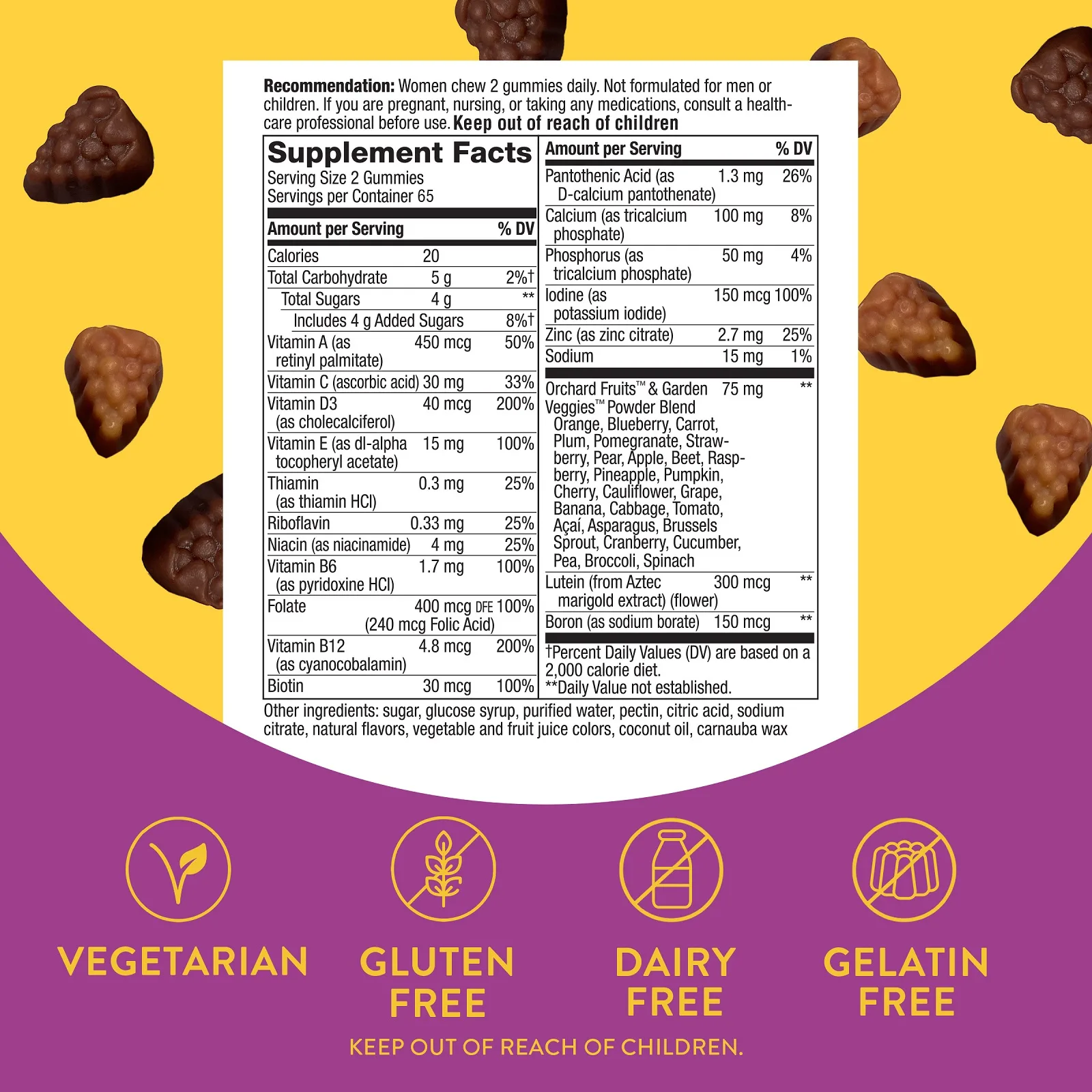 Nature's Way, Alive! мультивитамины для женщин от 50 лет, ягодный микс, 130 жевательных таблеток