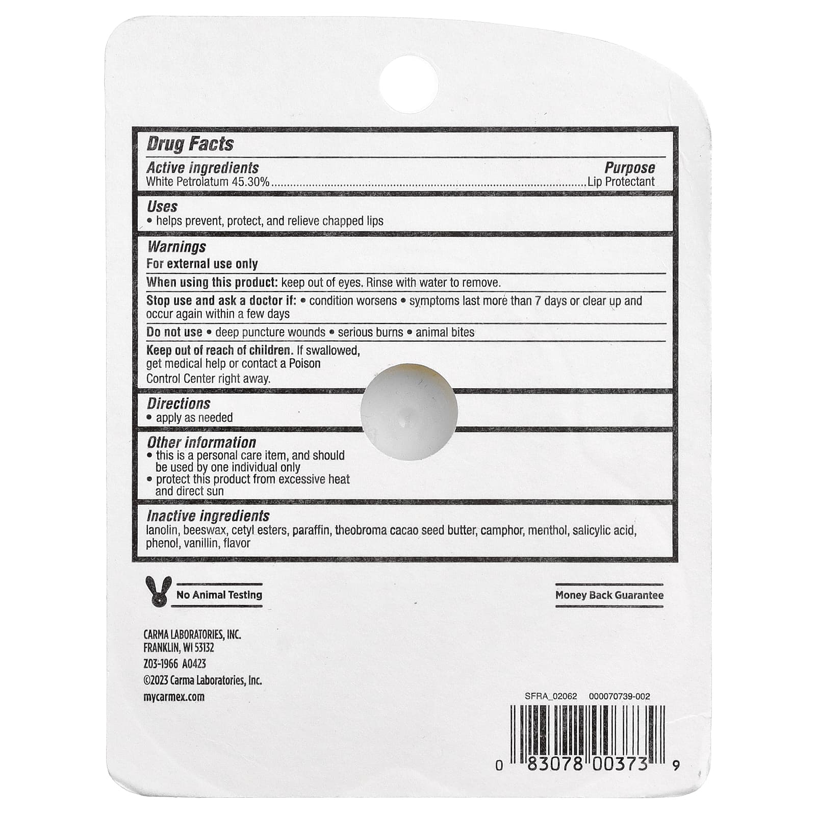 Carmex, классический бальзам для губ, лечебный, 3 баночки по 7,5 г (0,25 унции)