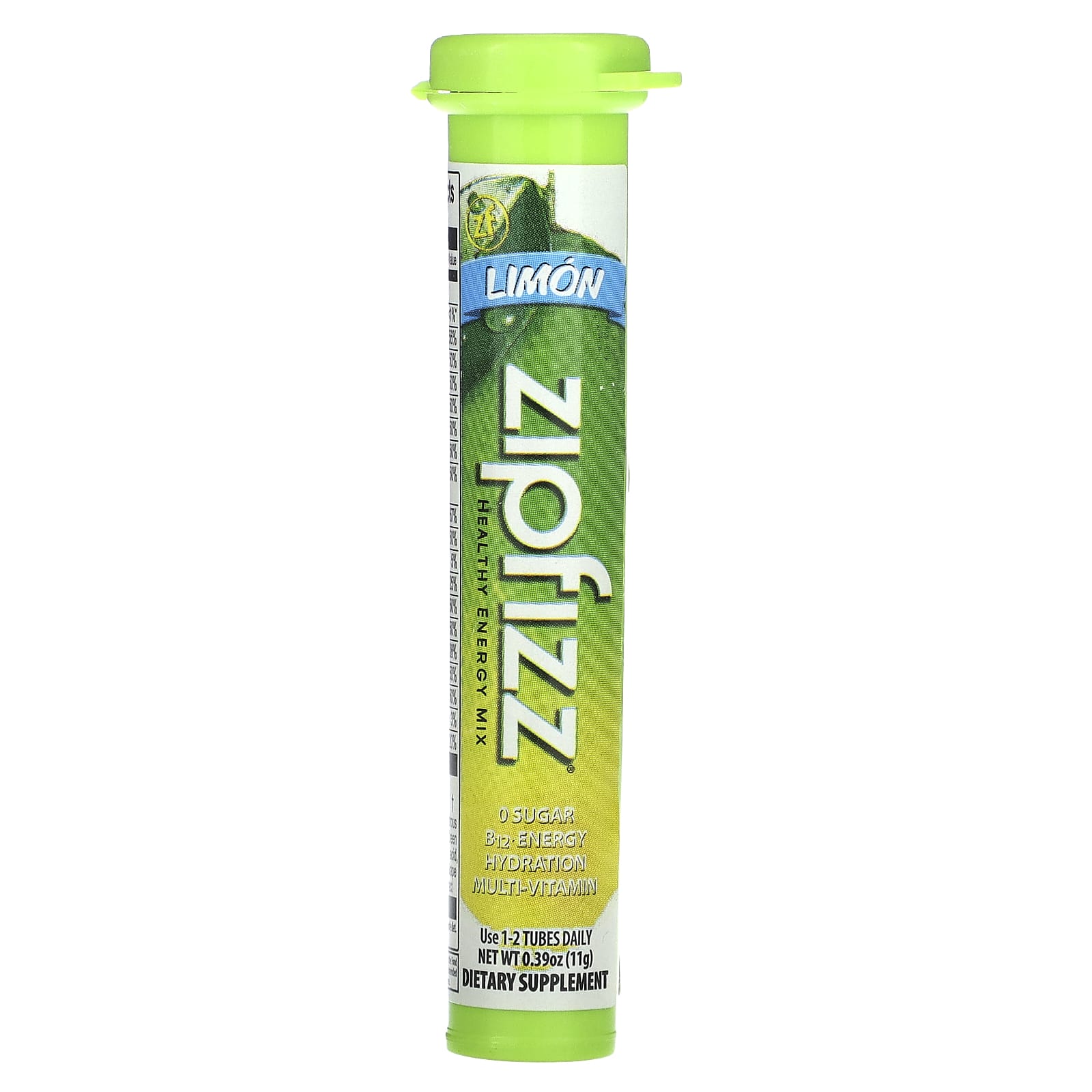 Zipfizz, Смесь для здоровой энергии с витамином B12, лимон, 20 тюбиков по 11 г (0,39 унции)