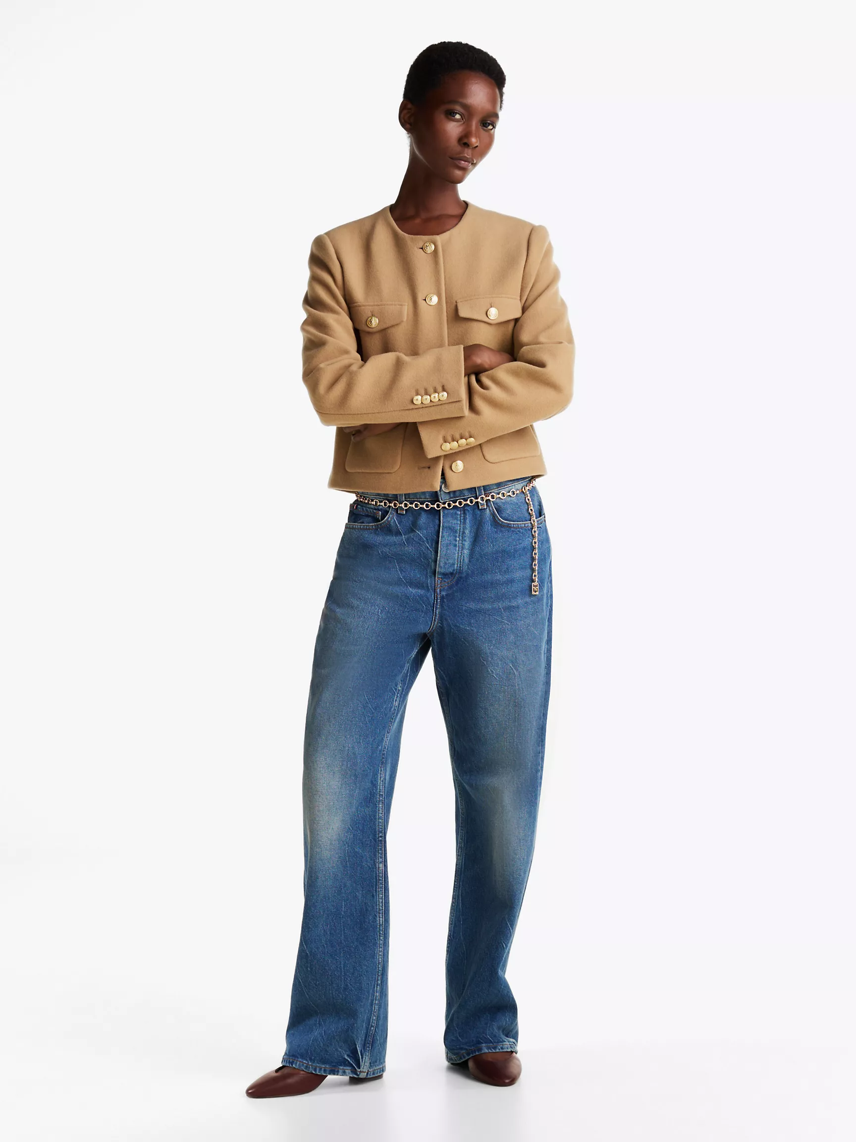 Женская обувь Tommy Hilfiger, Кожаные туфли с открытой пяткой и монограммным узором