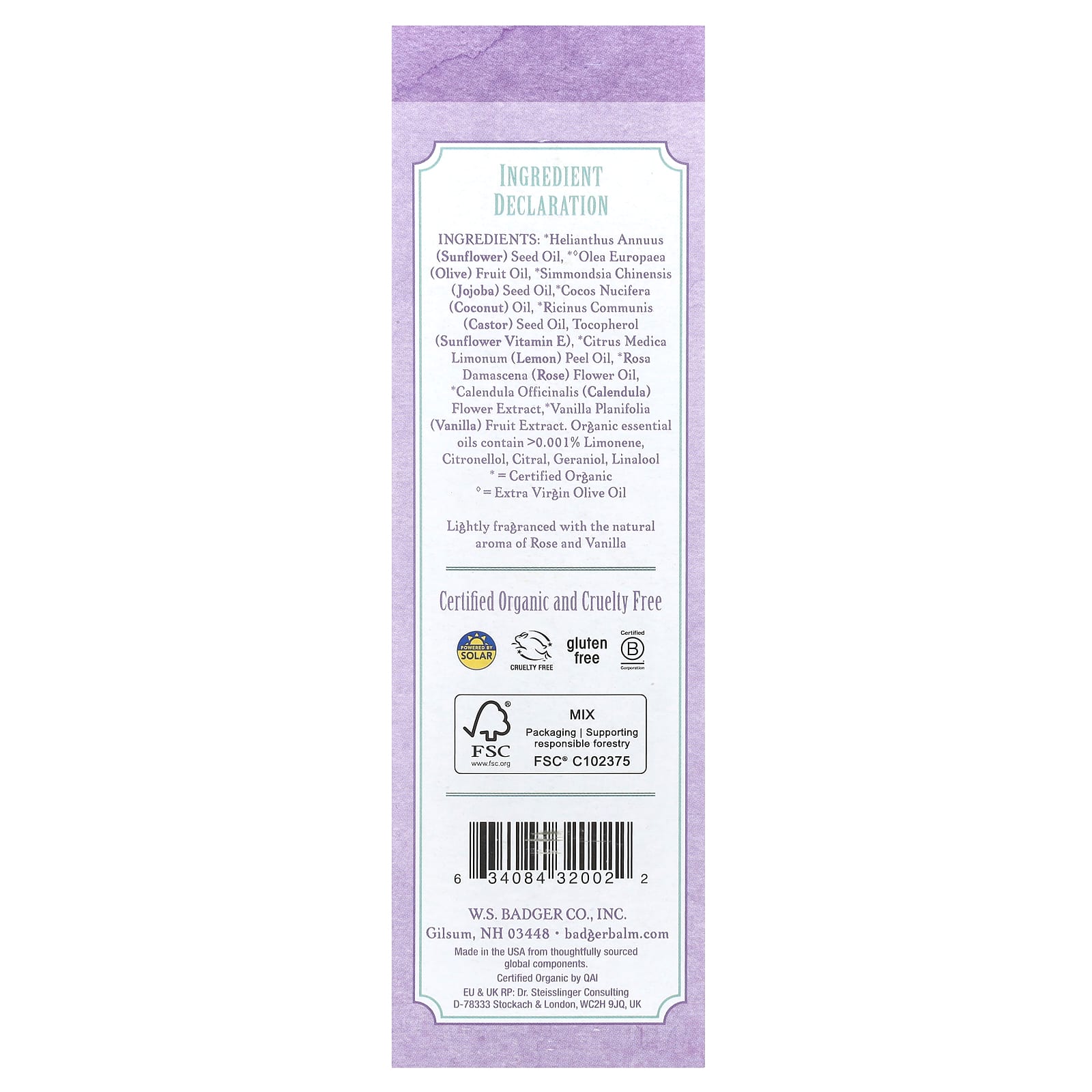 Badger Company, Масло для беременных, роза и ваниль, 118 мл (4 жидк. Унции)