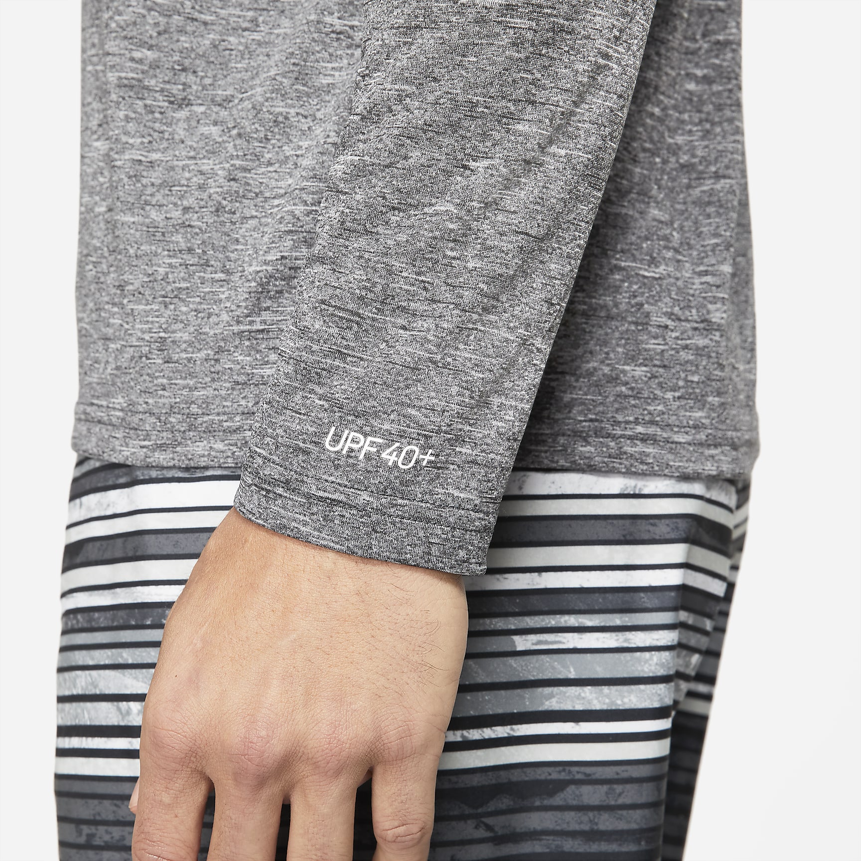 Nike Men's Heathered Long-Sleeve Hydroguard Swim Shirt