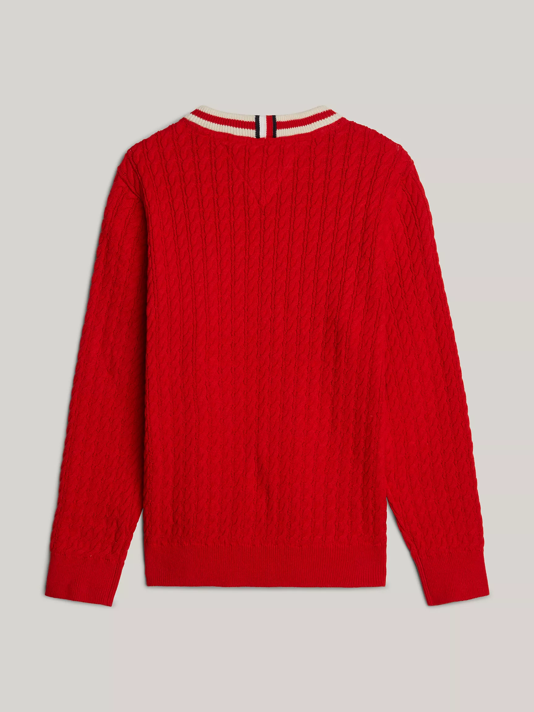 Свитер для мальчика Tommy Hilfiger, Детский вязаный свитер с узором "косы" и круглым вырезом