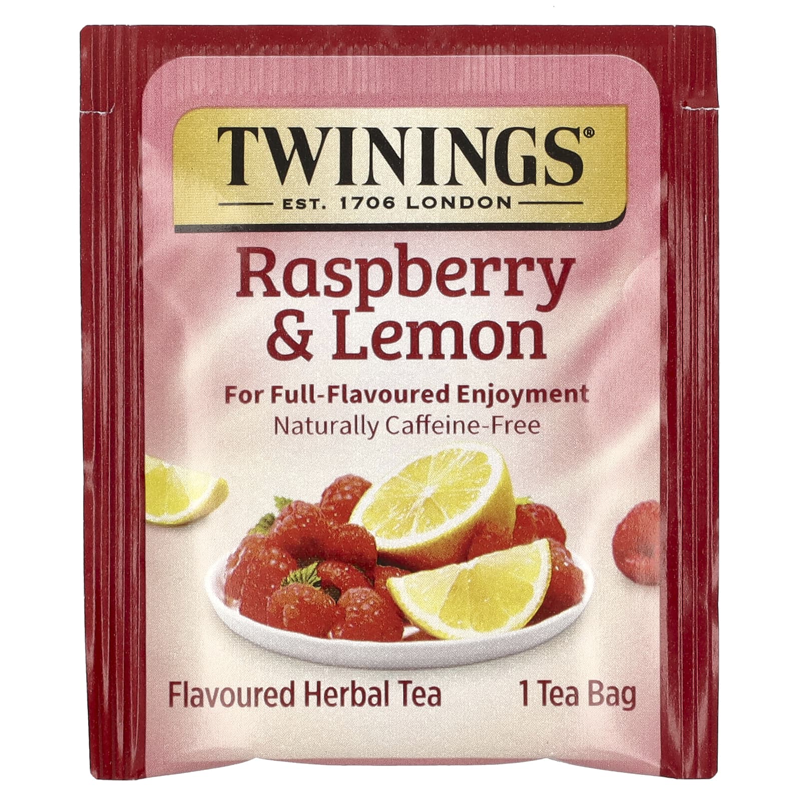 Twinings, Травяной чай, малина и лимон, без кофеина, 20 чайных пакетиков, 50 г (1,76 унции)