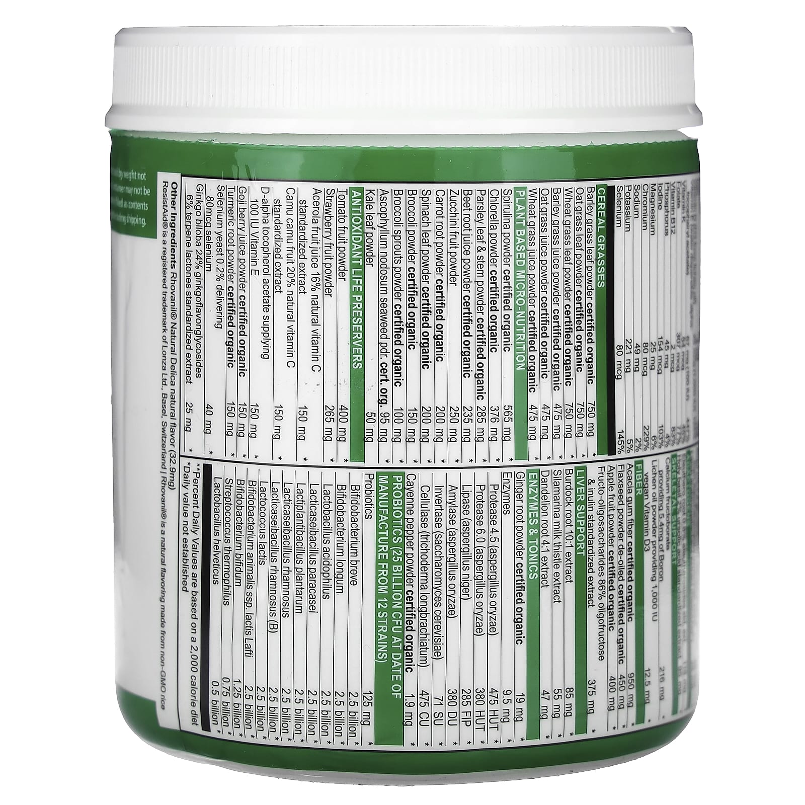 Vibrant Health, Green Vibrance + 25 млрд пробиотиков, версия 21.0, 165 г (5,82 унции)