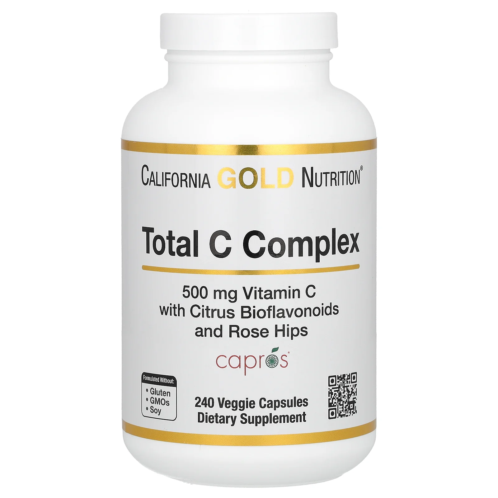 California Gold Nutrition, Total C Complex, 500 мг, 240 растительных капсул
