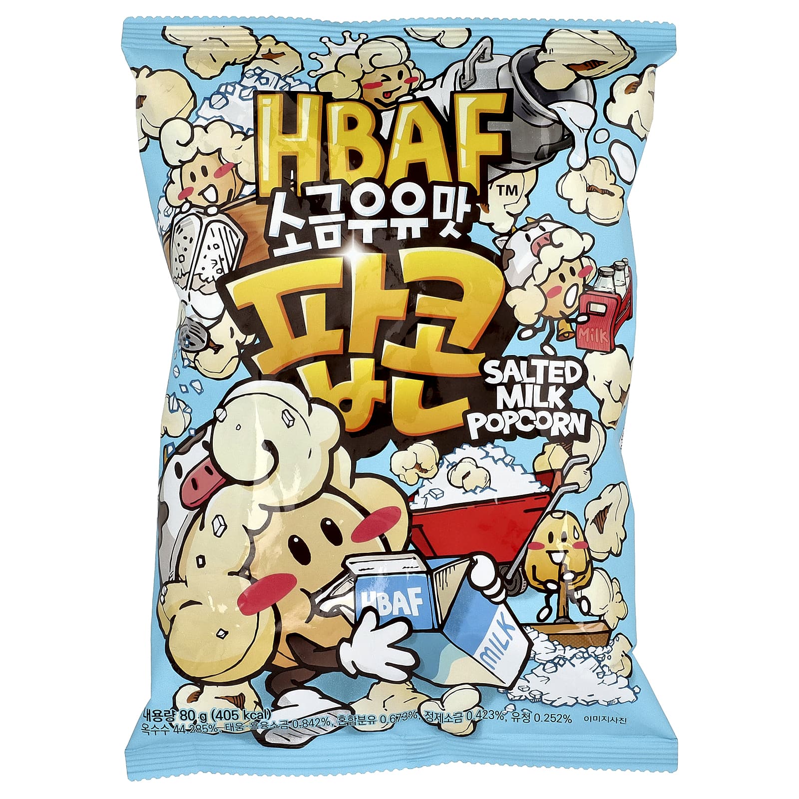 HBAF, Попкорн с соленым молоком, 80 г