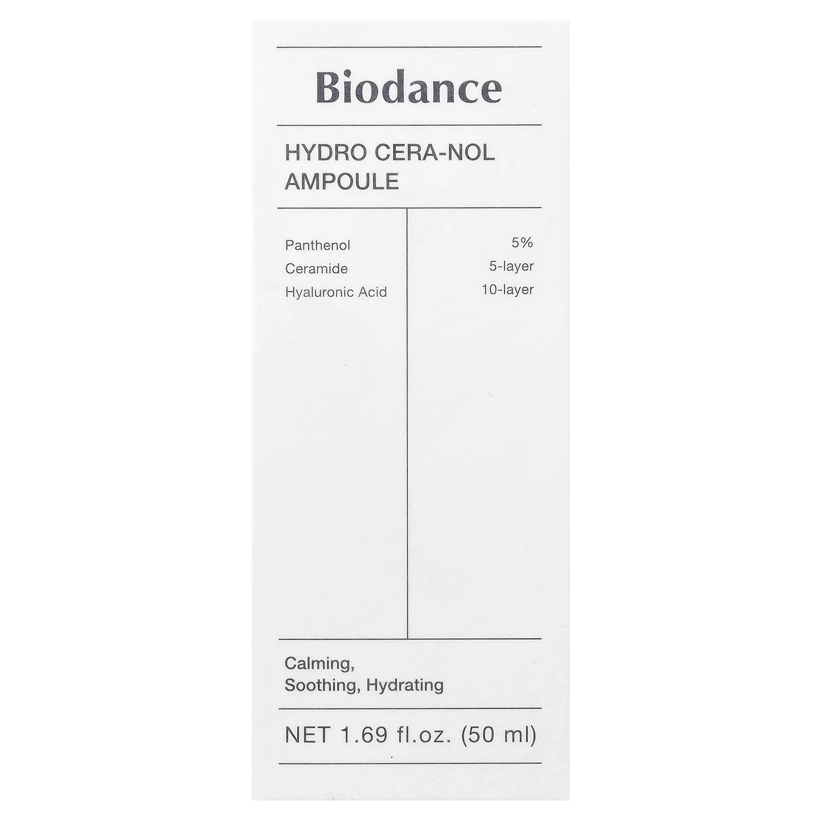 Biodance, Hydro Cera-Nol, сыворотка, 50 мл (1,69 жидк. унции)