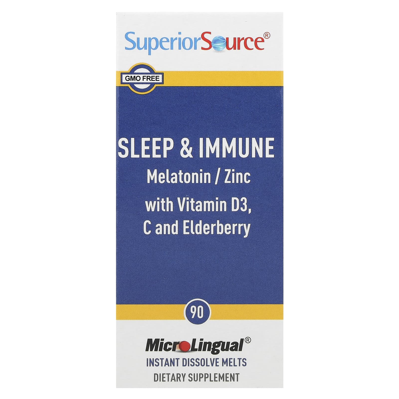 Superior Source, Sleep & Immune, 90 MicroLingual Instant Dissolve Melts