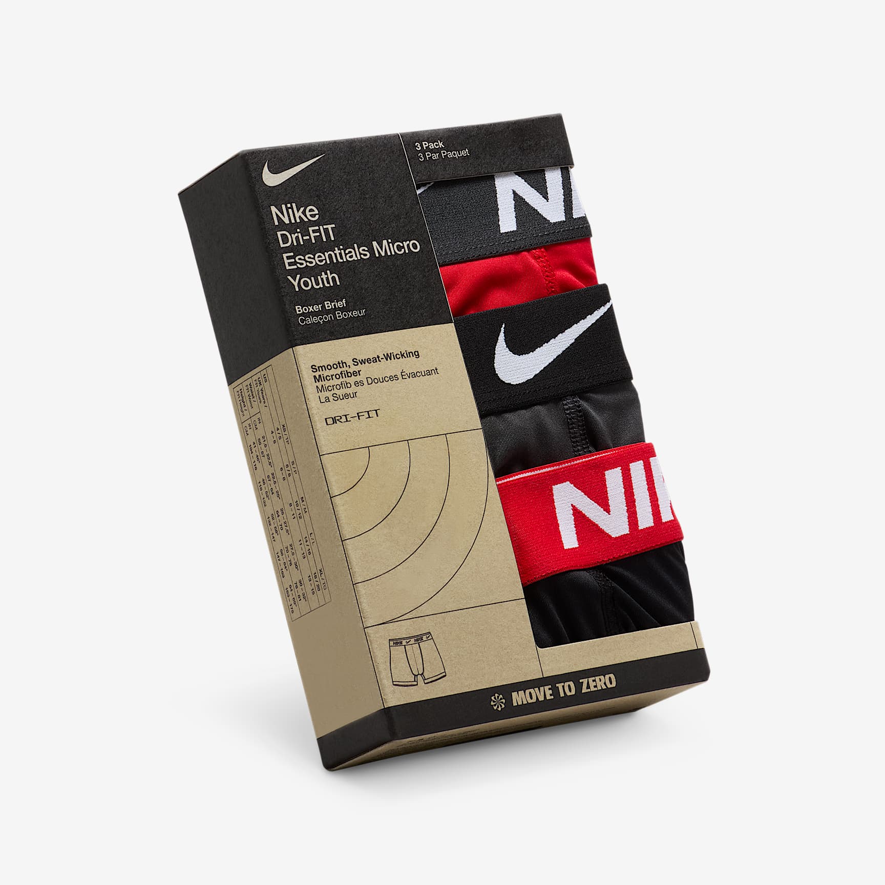 Nike Dri-FIT Essentials Big Kids' Boxer Briefs (3-Pack)