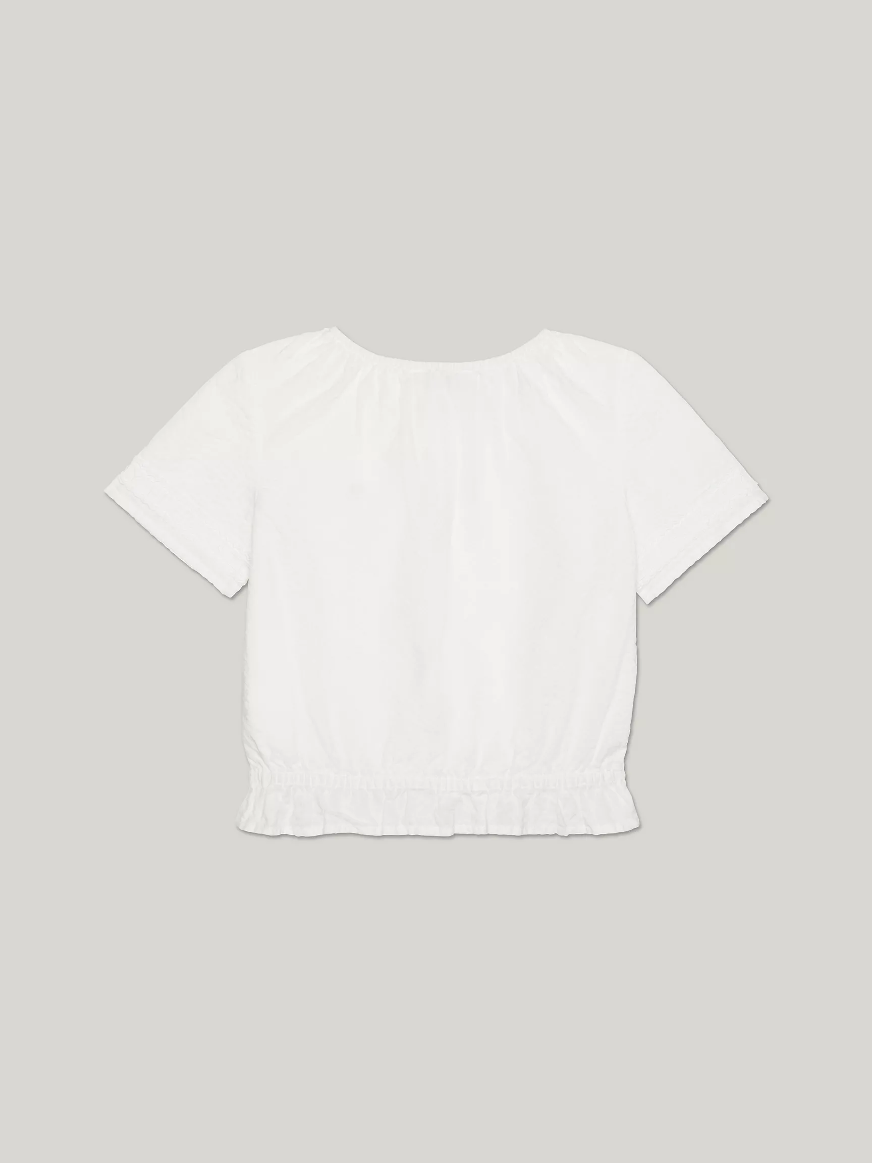 Рубашка для девочек Tommy Hilfiger, Детская блузка из крепового хлопка с тональным логотипом