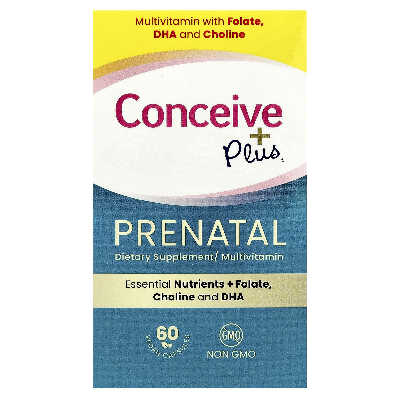 Conceive Plus, Пренатальный, 60 веганских капсул
