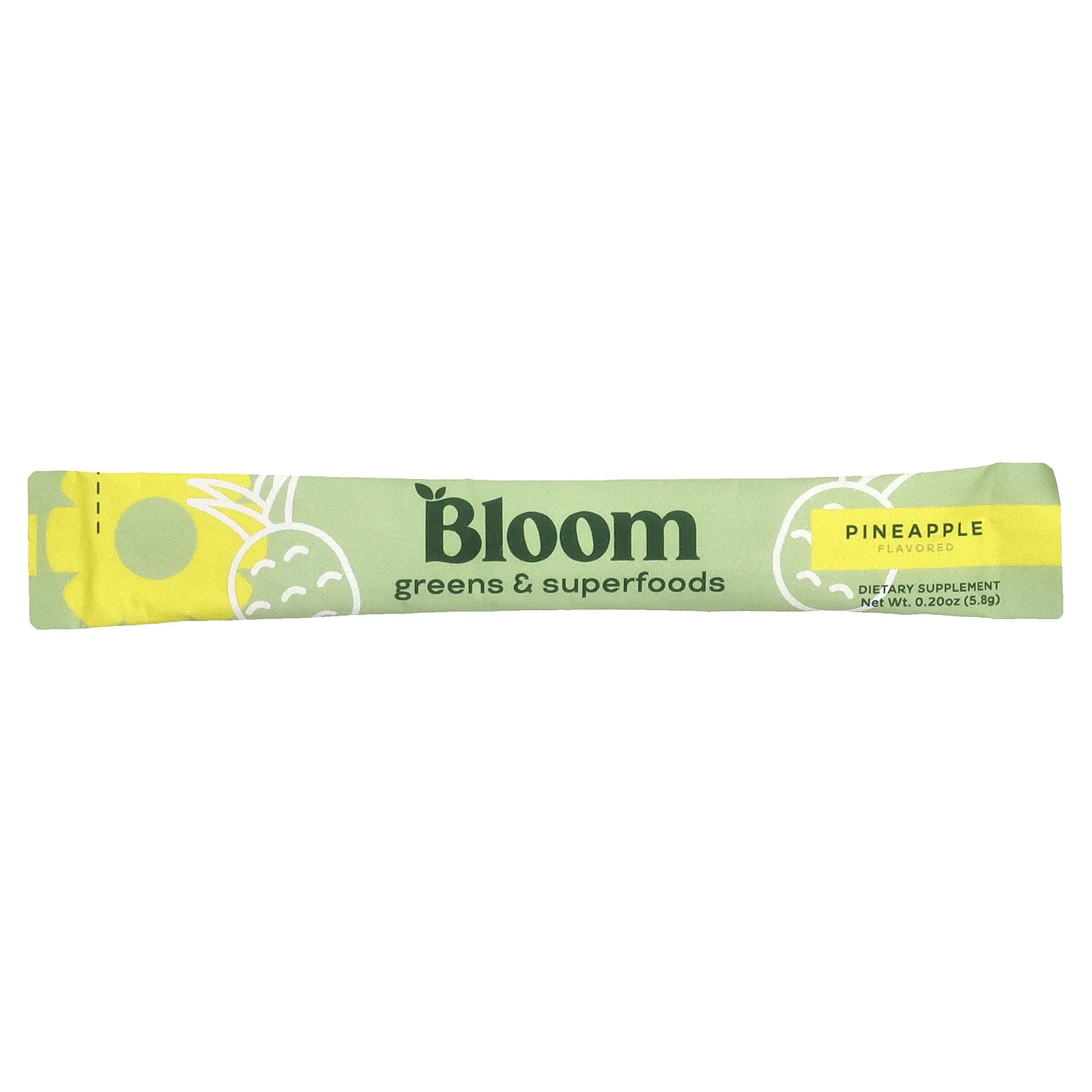 Bloom, Greens & Superfoods, ананас, 5 пакетиков в стиках по 5,82 г (0,21 унции)