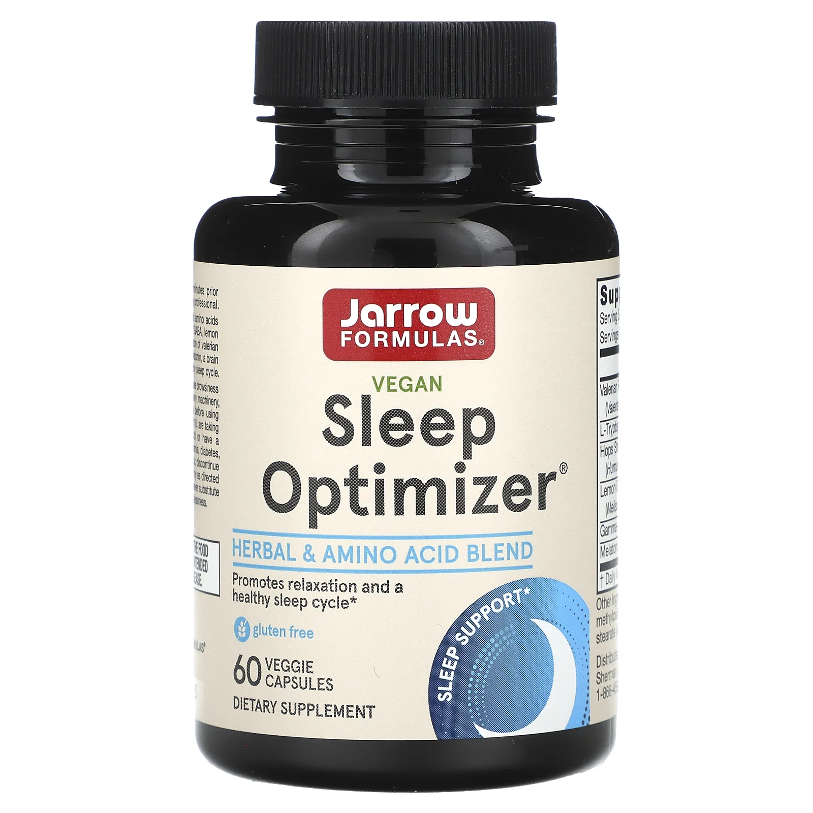 Jarrow Formulas, Sleep Optimizer, веганская добавка для нормализации сна, 60 растительных капсул