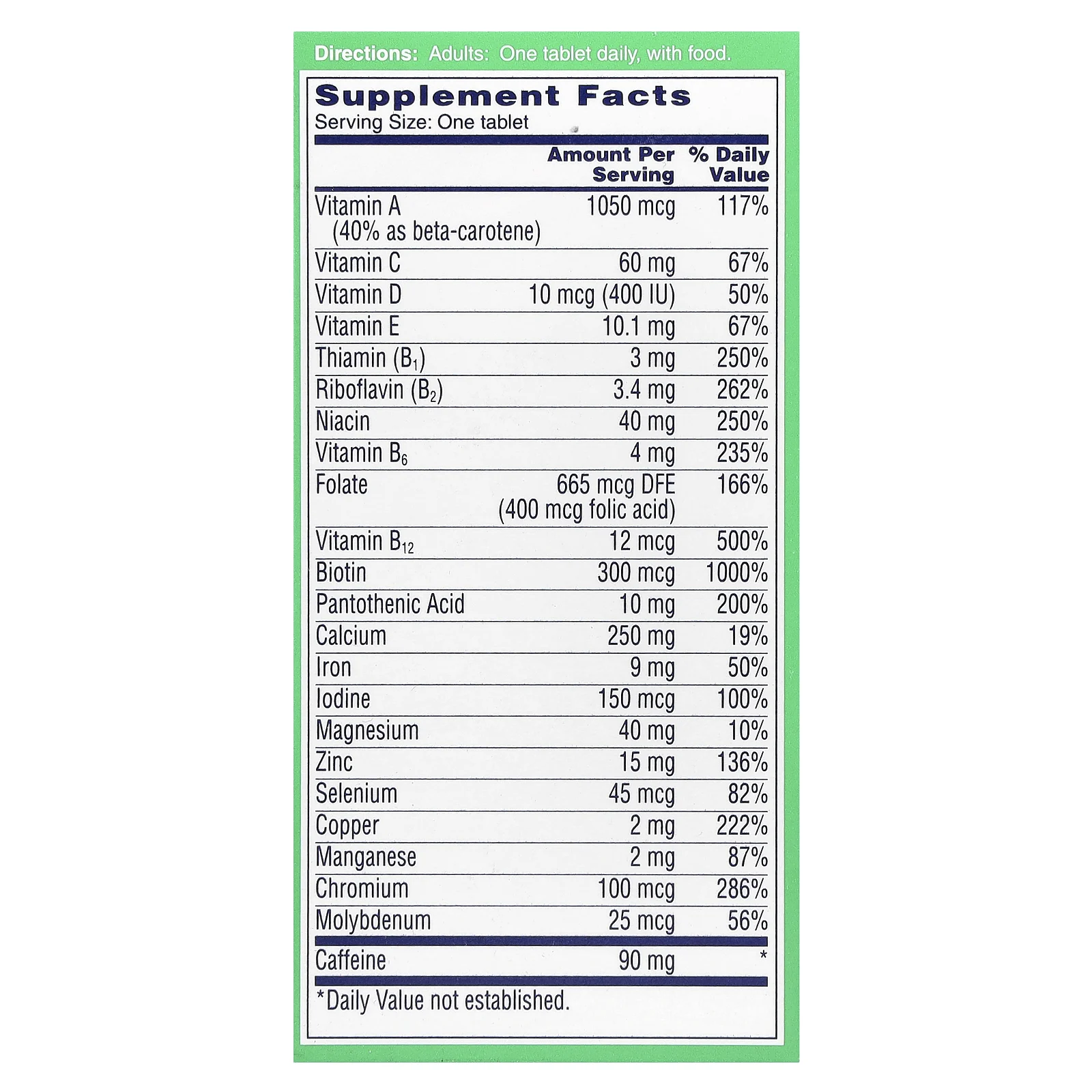 One-A-Day, Energy, мультивитаминная / мультиминеральная добавка, 50 таблеток