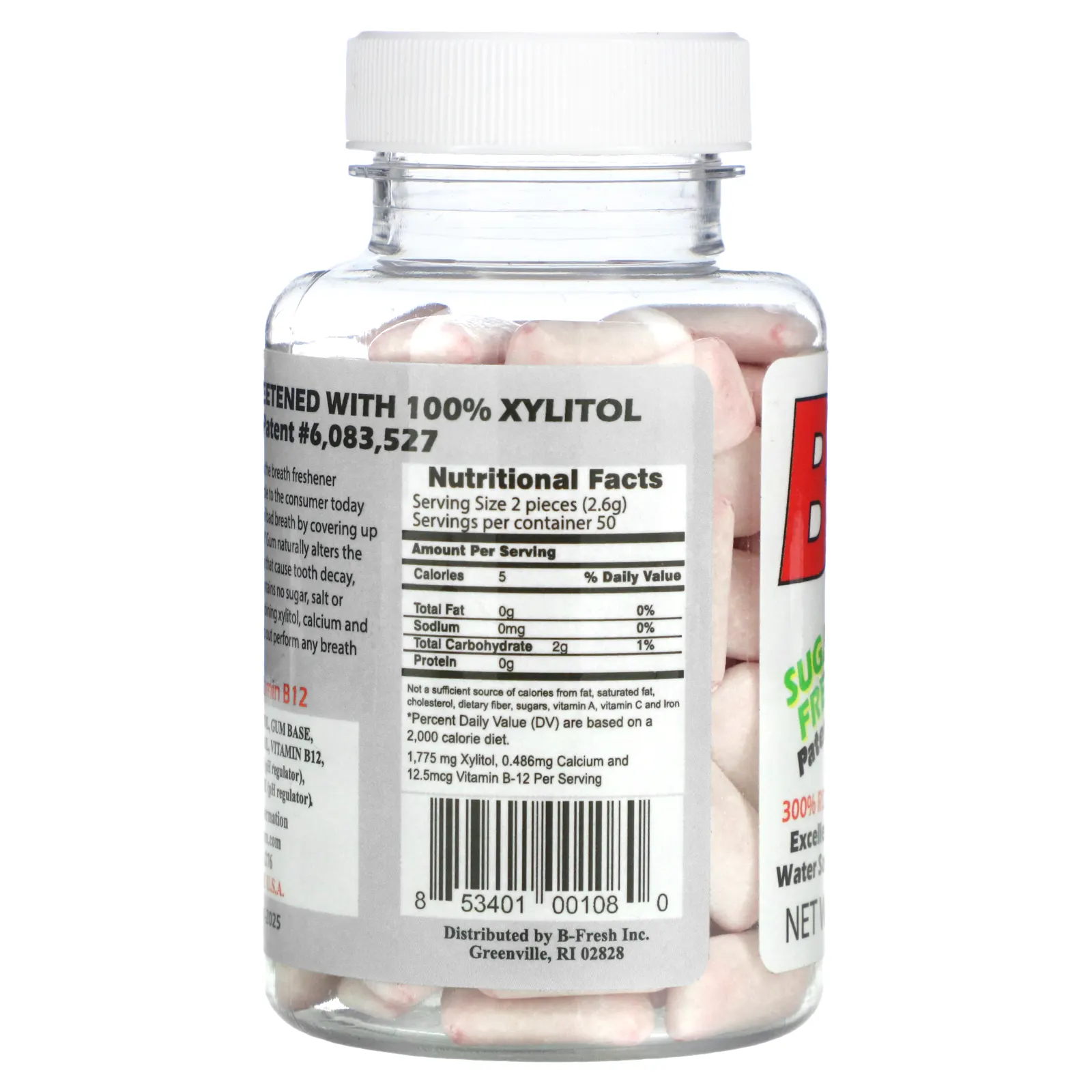 B-Fresh, Освежающие дыхание жевательные таблетки, прохладный вкус мяты, 100 штук