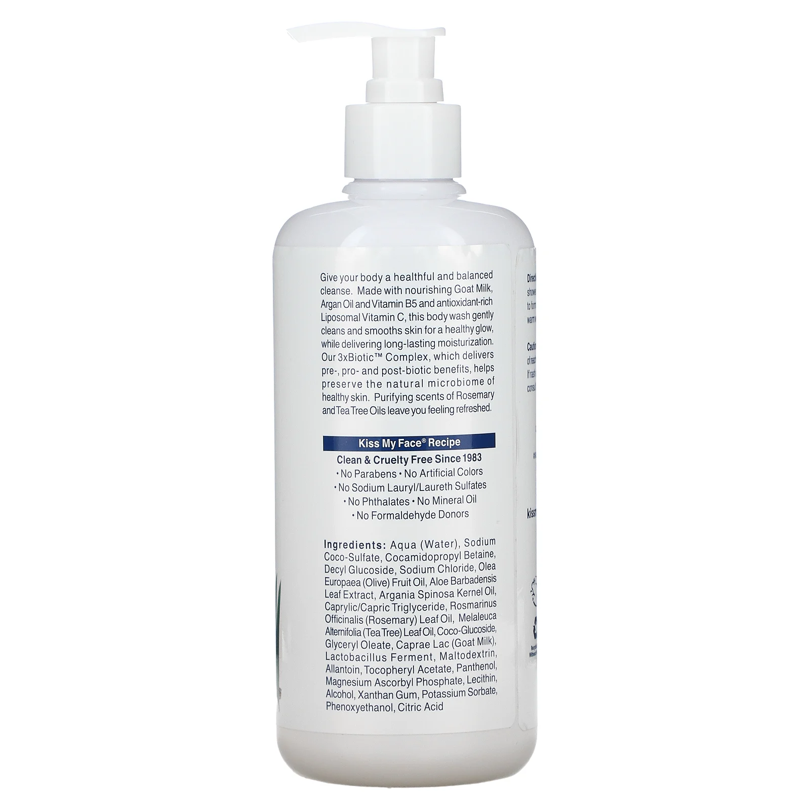 Kiss My Face, Гель для душа с козьим молоком, розмарин и чайное дерево, 473 мл (16 жидк. Унций)