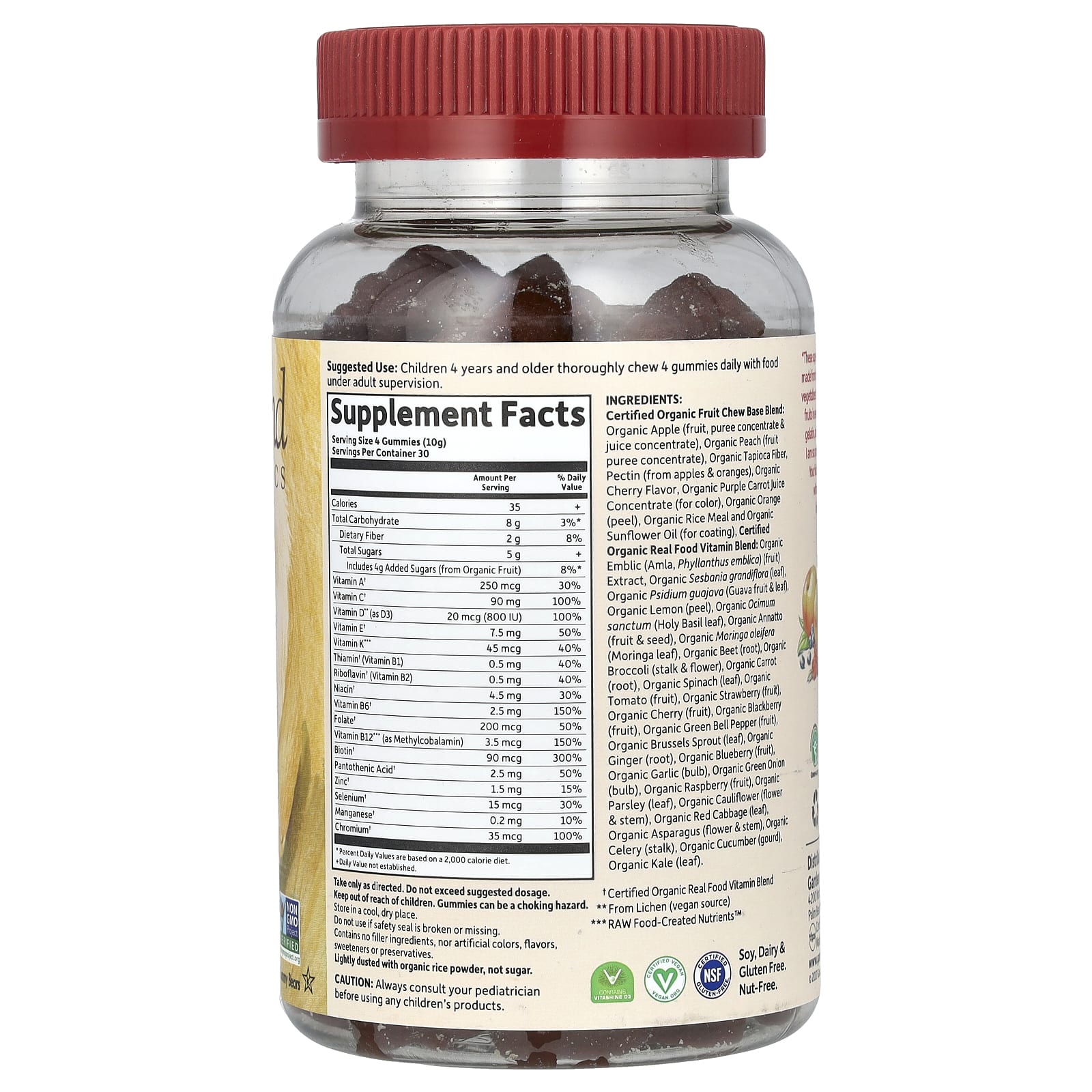 Garden of Life, MyKind Organics, детский мультивитамин, органический ароматизатор со вкусом вишни, 120 веганских жевательных конфет в форме мишек