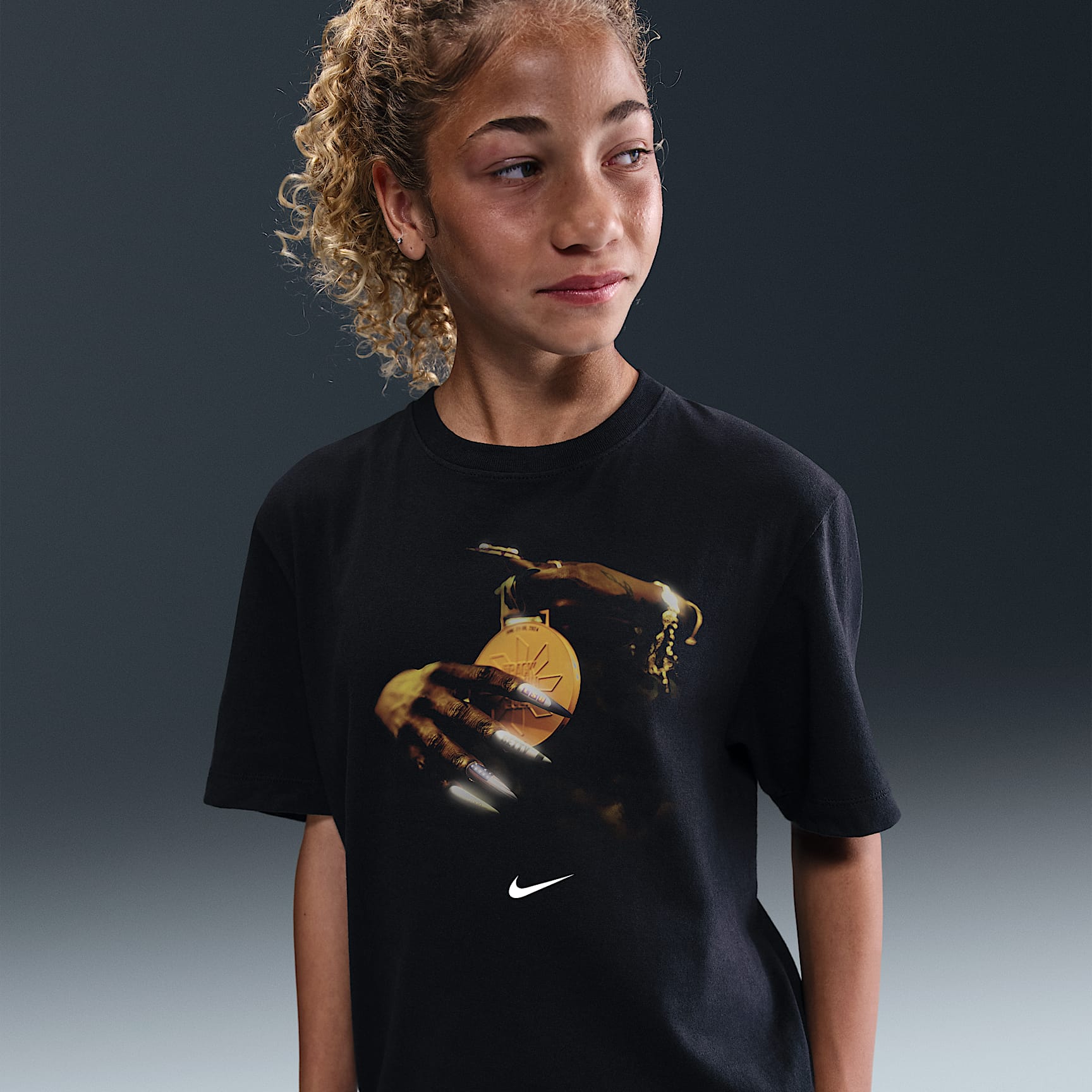 Sha'Carri Richardson "So Win" Big Kids' Nike Running T-Shirt