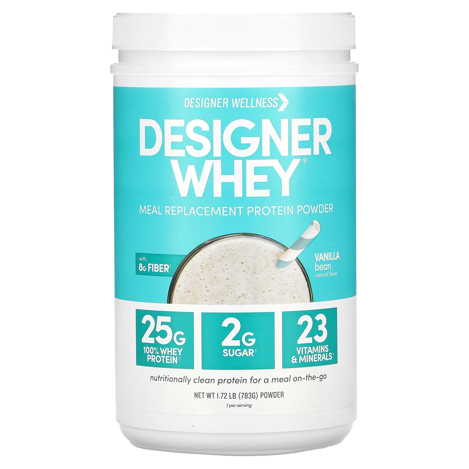 Designer Wellness, Designer Whey, протеиновый порошок для замены приемов пищи, ваниль, 783 г (1,72 фунта)