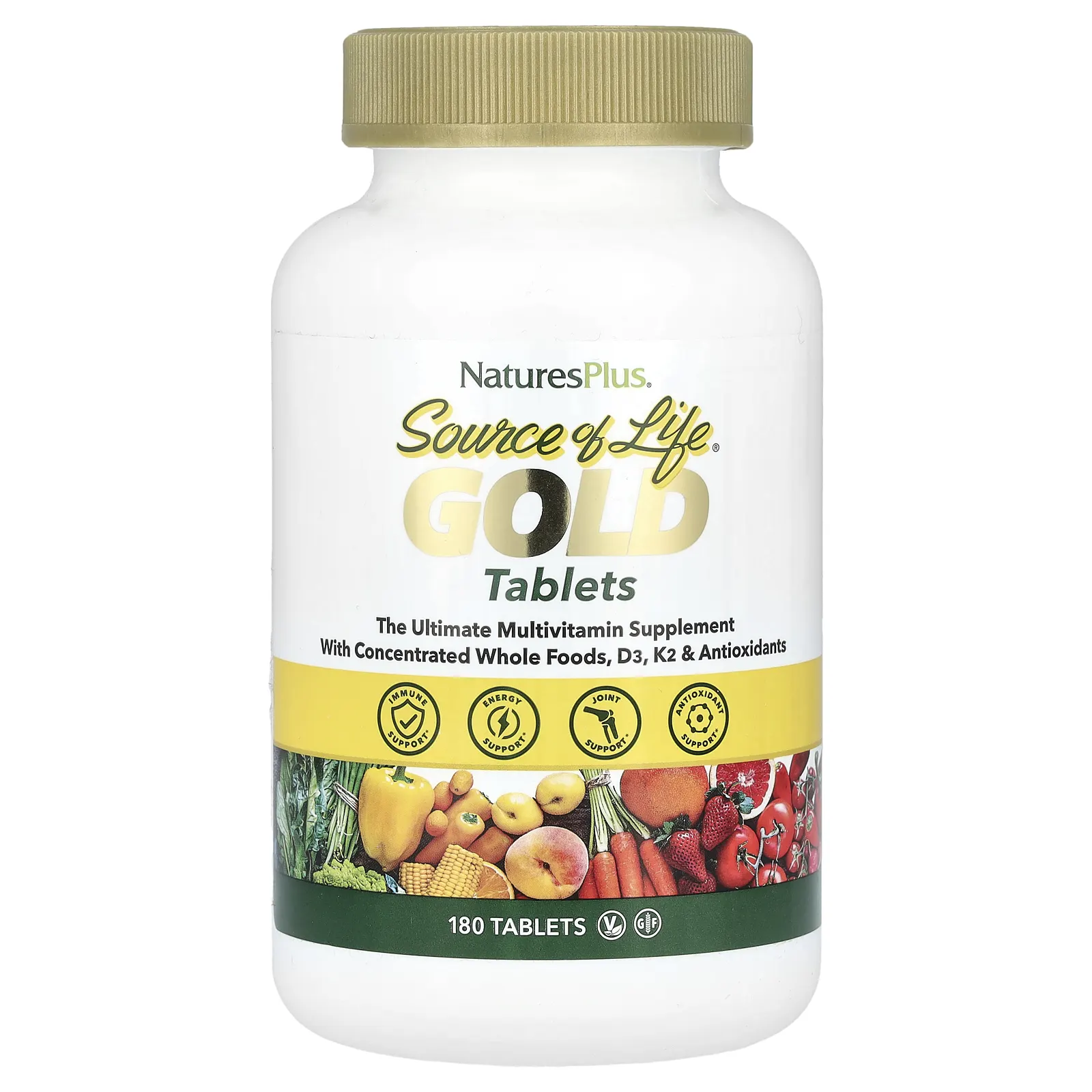NaturesPlus, Source Of Life Gold Tablets, мультивитаминная добавка, 180 таблеток