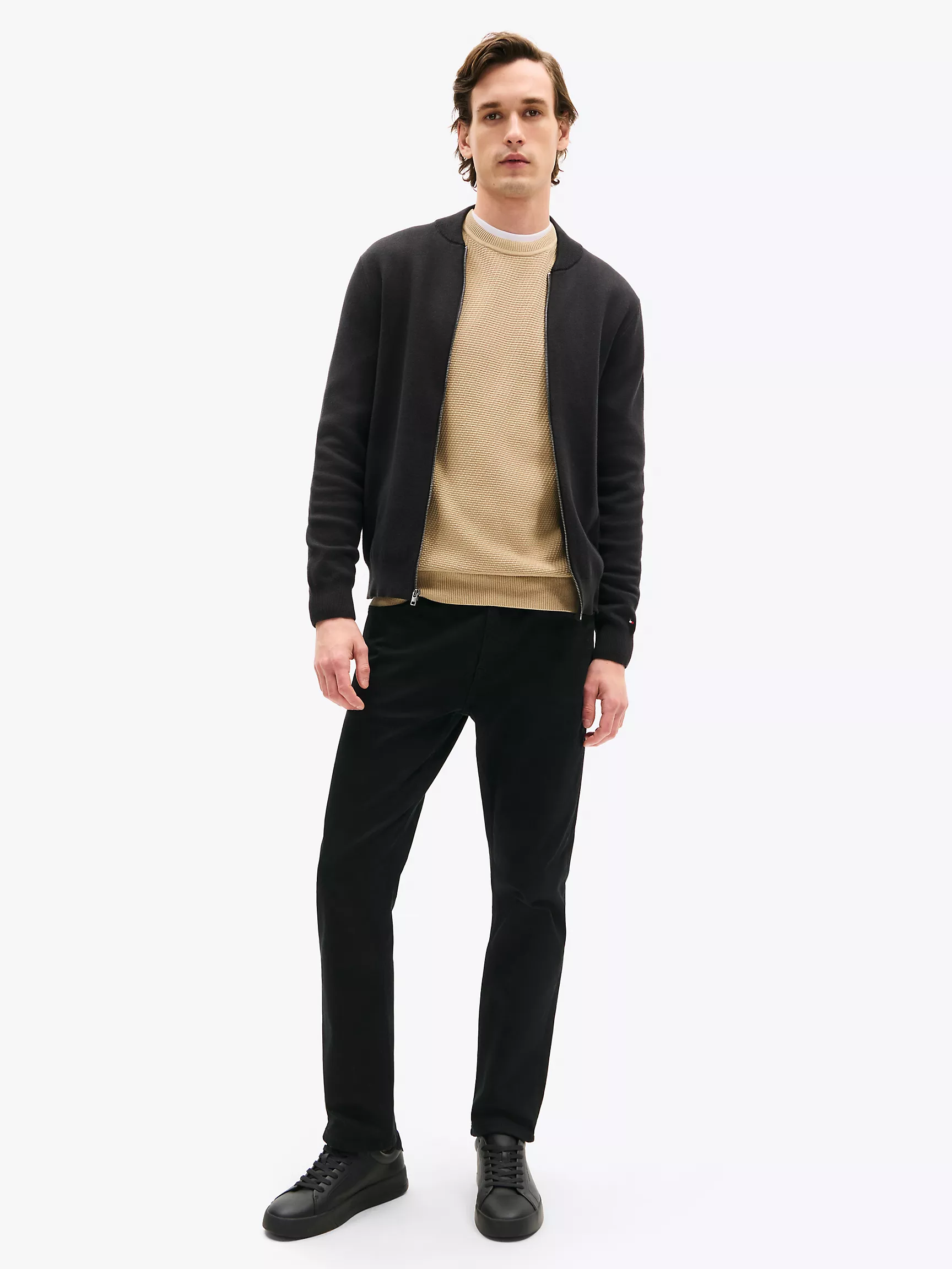 Мужской свитер Tommy Hilfiger, Хлопковый бейсбольный кардиган на молнии