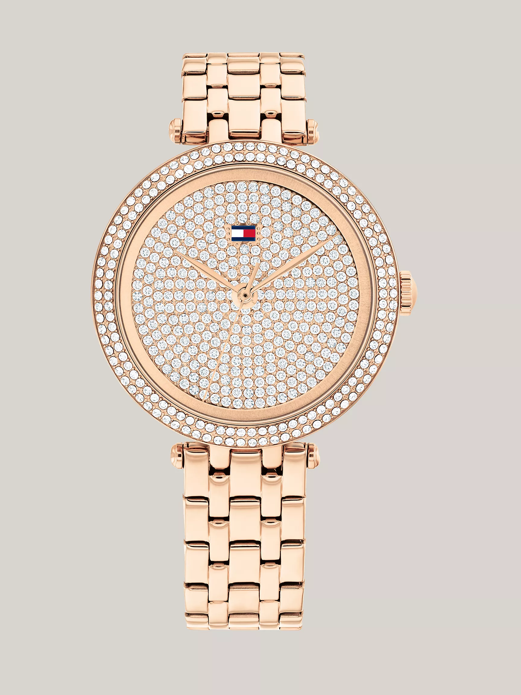 Женские часы Tommy Hilfiger, Позолоченные часы 34 мм с кристаллами Carnation