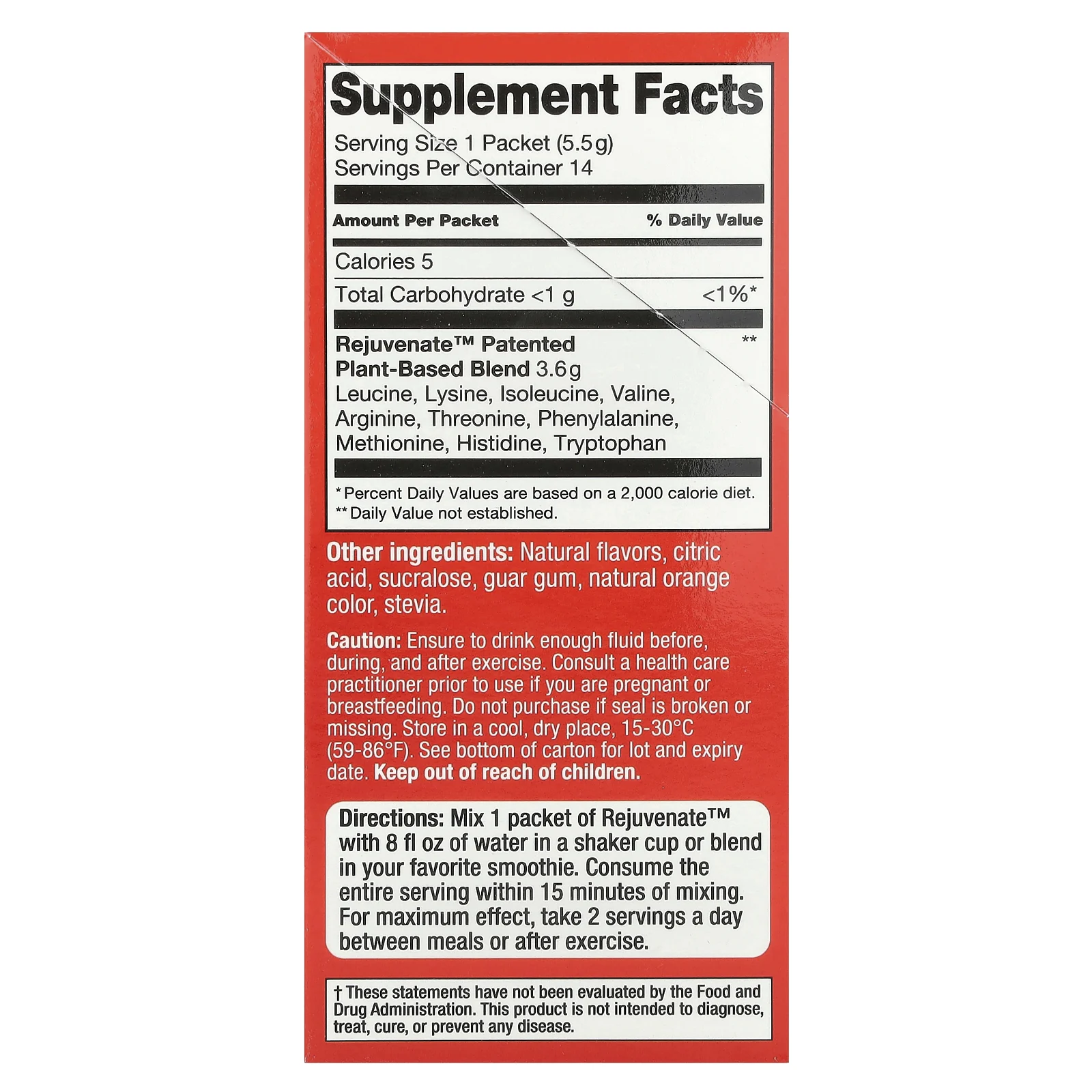 Rejuvenate, Напиток, смесь цитрусовых, 14 пакетиков по 5,5 г (0,19 унции)