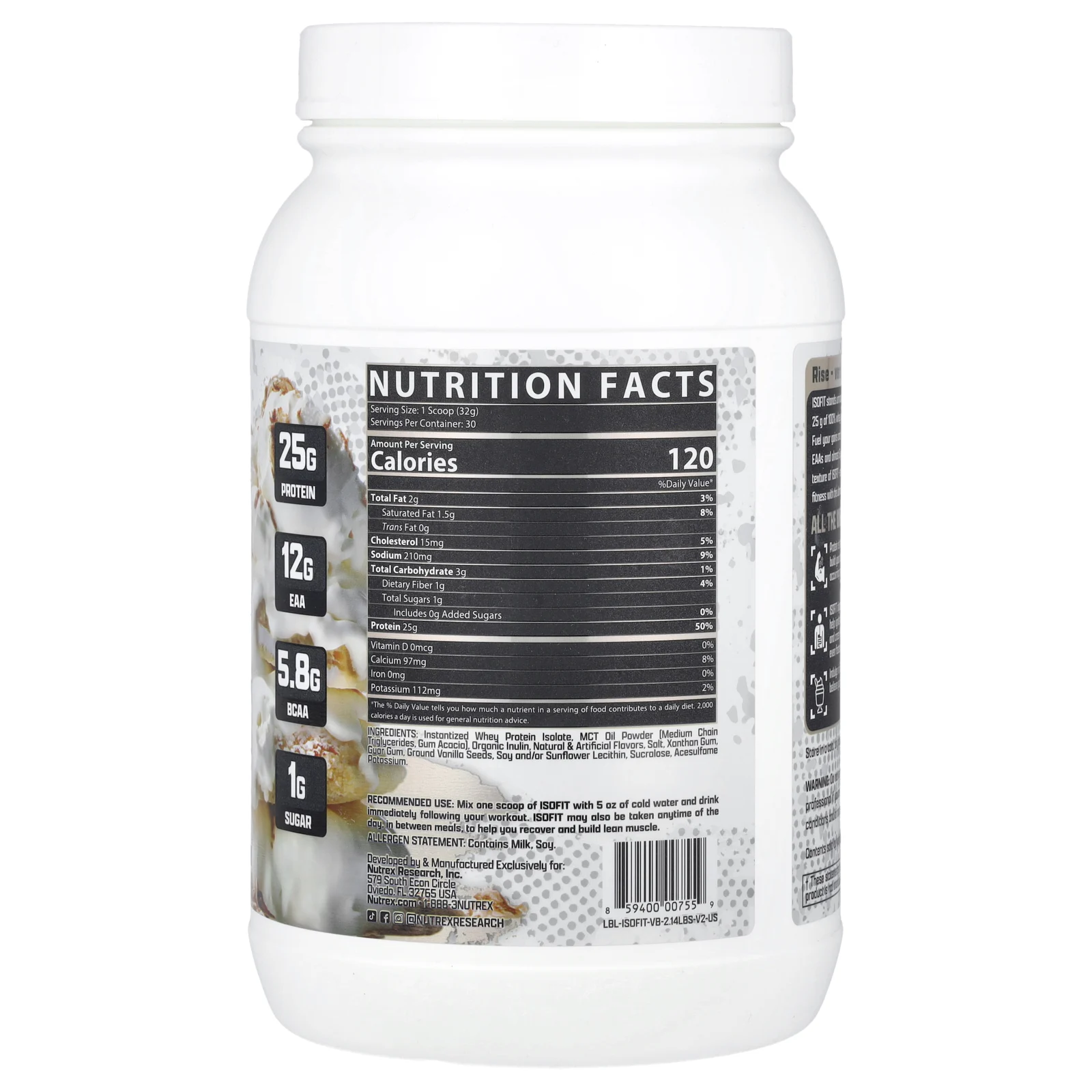 Nutrex Research, IsoFit, ванильное мороженое, 969 г (2,1 фунта)