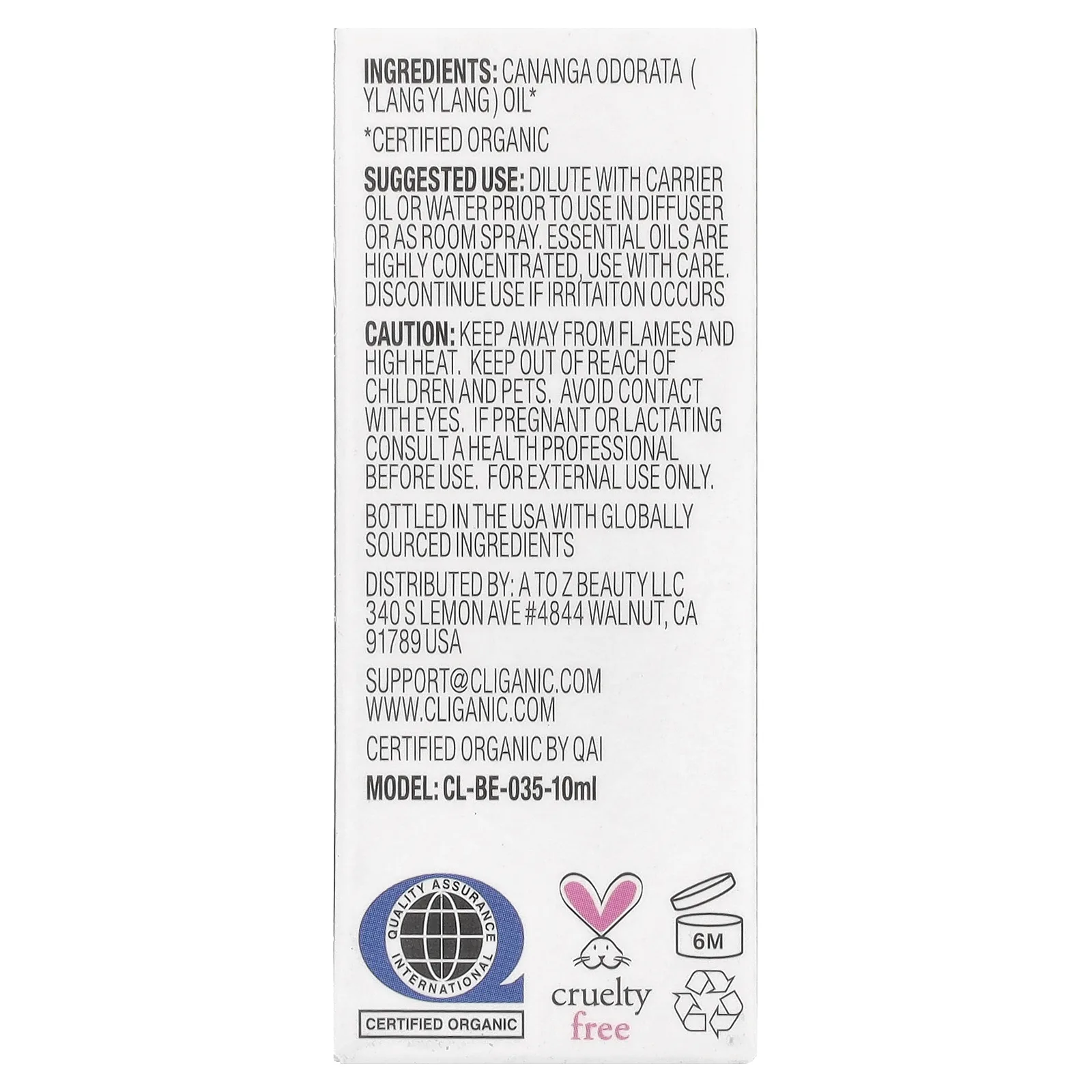 Cliganic, 100% чистое эфирное масло, иланг-иланг, 10 мл (0,33 жидк. Унции)
