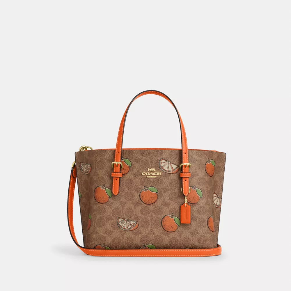 Сумка COACH Mollie Tote Bag 25 In Signature Canvas With Orange Print