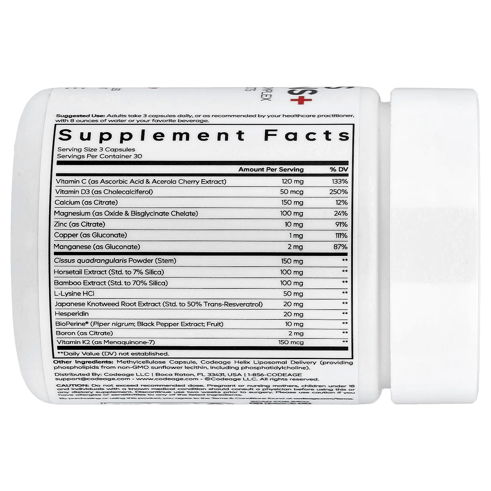 Codeage, Bones Vitamins +, 90 растительных капсул