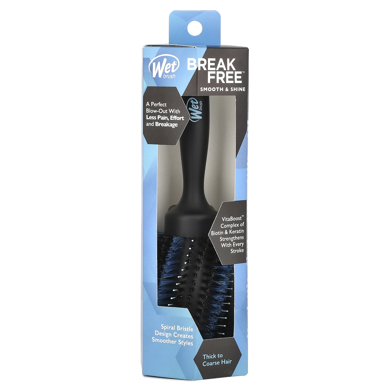 Wet Brush, Круглая кисть для создания гладкости и блеска, для густых / жестких волос, 1 шт.