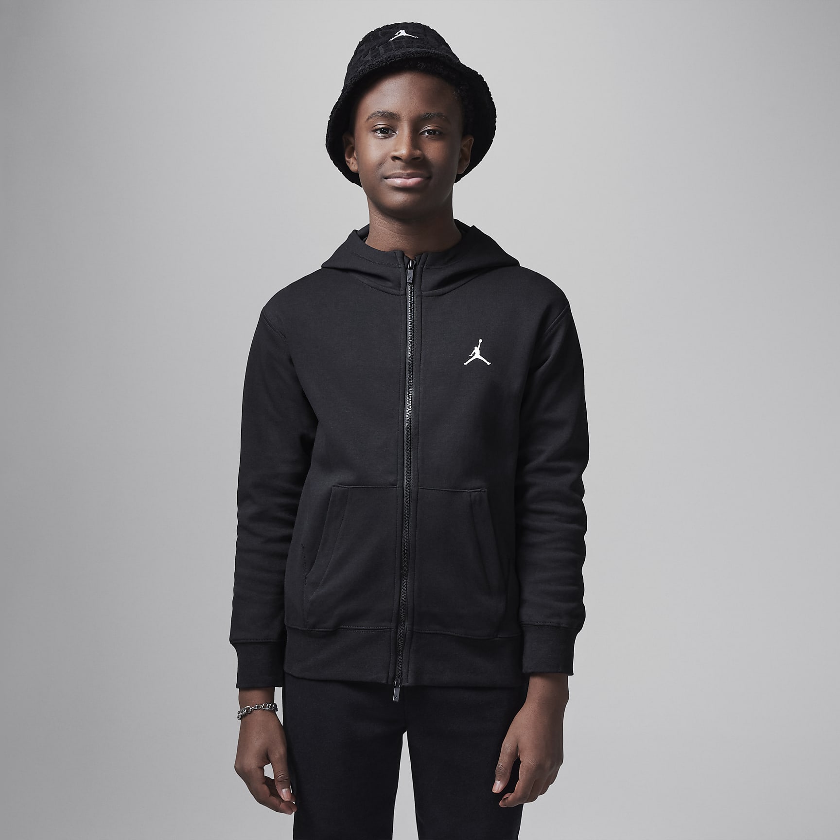 Jordan Dri-FIT Sport Big Kids' Statement Hoop Fleece Full-Zip Hoodie