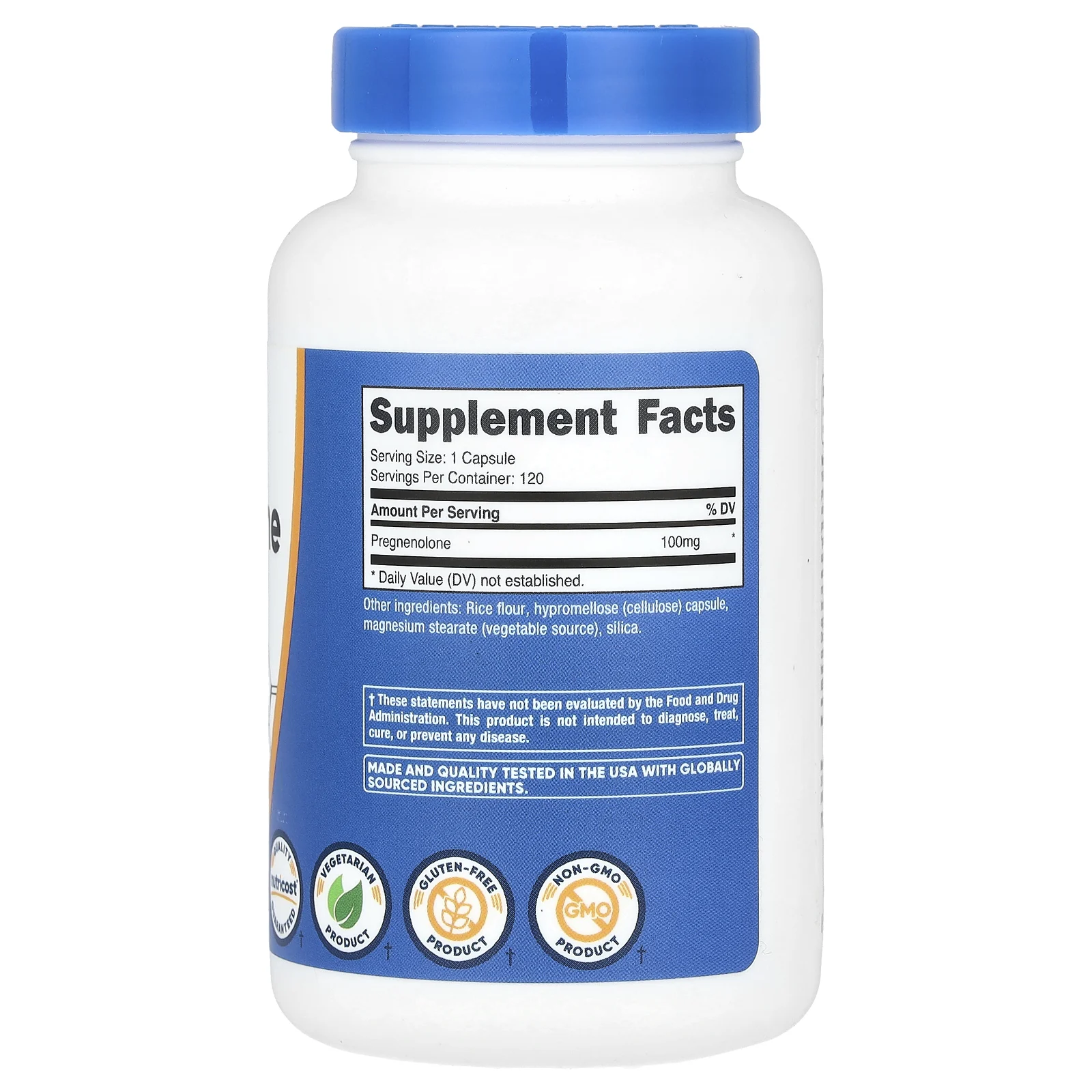 Nutricost, прегненолон, 100 мг, 120 капсул