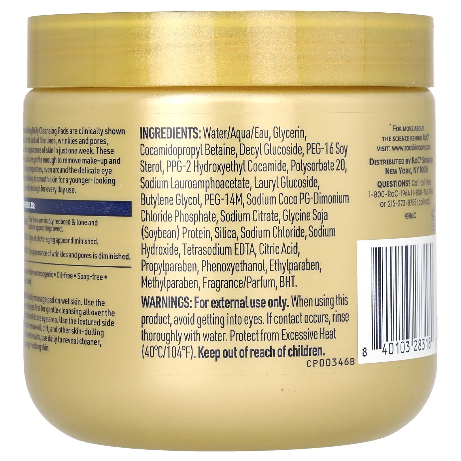 RoC, ежедневные очищающие диски для разглаживания морщин, 28 шт.