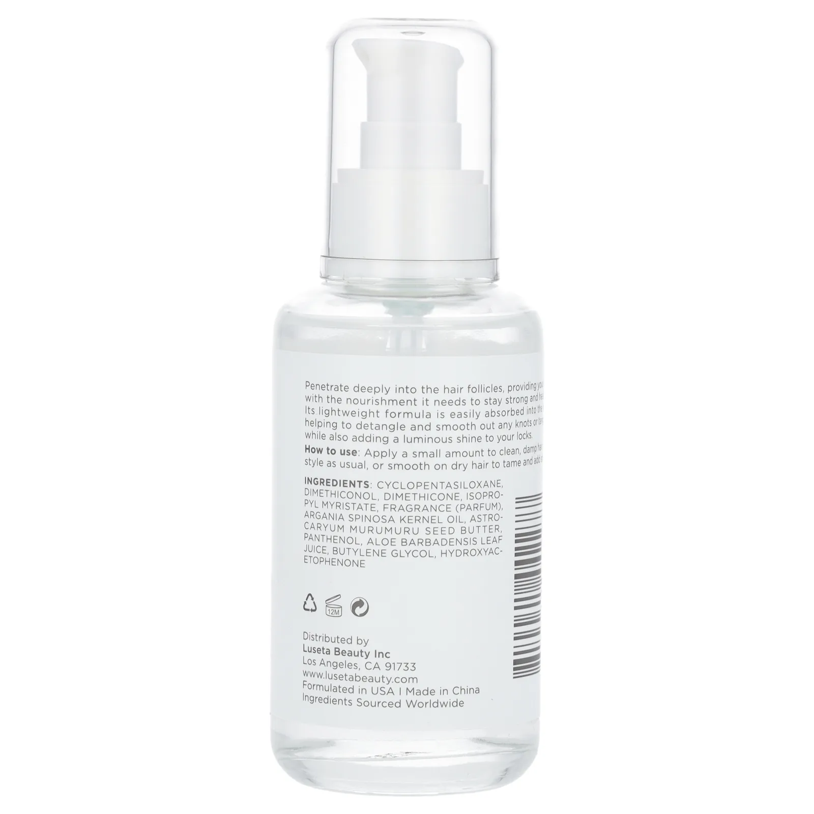 Luseta Beauty, Tangle Free, сыворотка для блеска волос, для всех типов волос, 100 мл (3,38 жидк. унции)