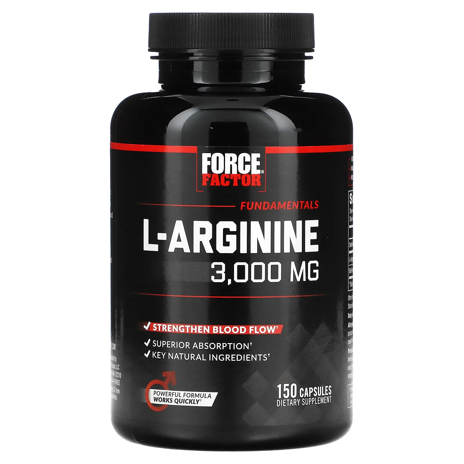 Force Factor, L-аргинин, 3000 мг, 150 капсул (600 мг в 1 капсуле)
