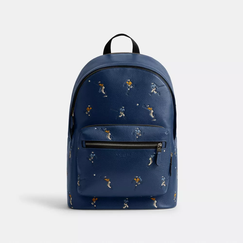Рюкзак COACH West Backpack With Baseball Print