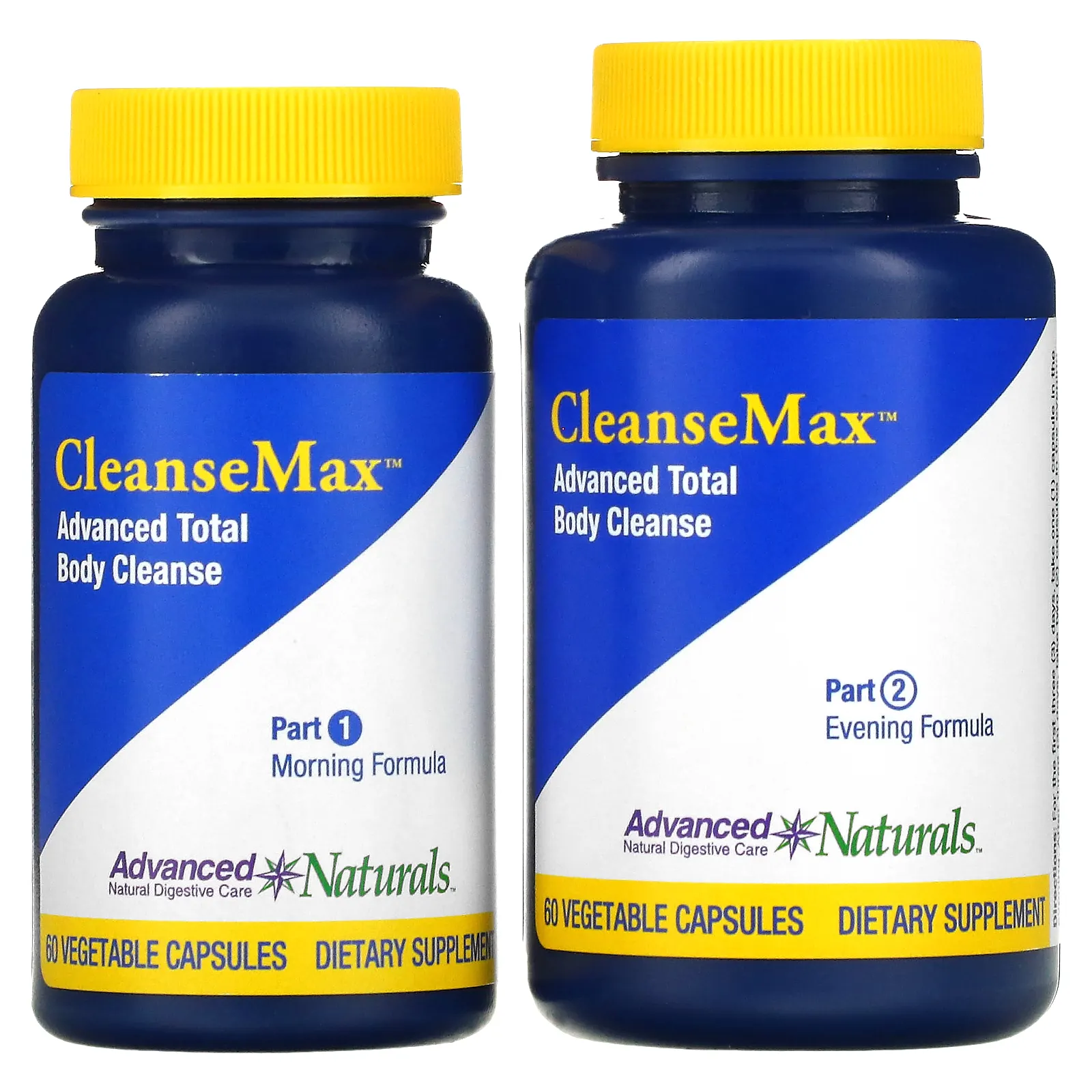 Advanced Naturals, CleanseMax, улучшенное средство для всего тела за 30 дней, 2 флакона, 60 растительных капсул в каждом
