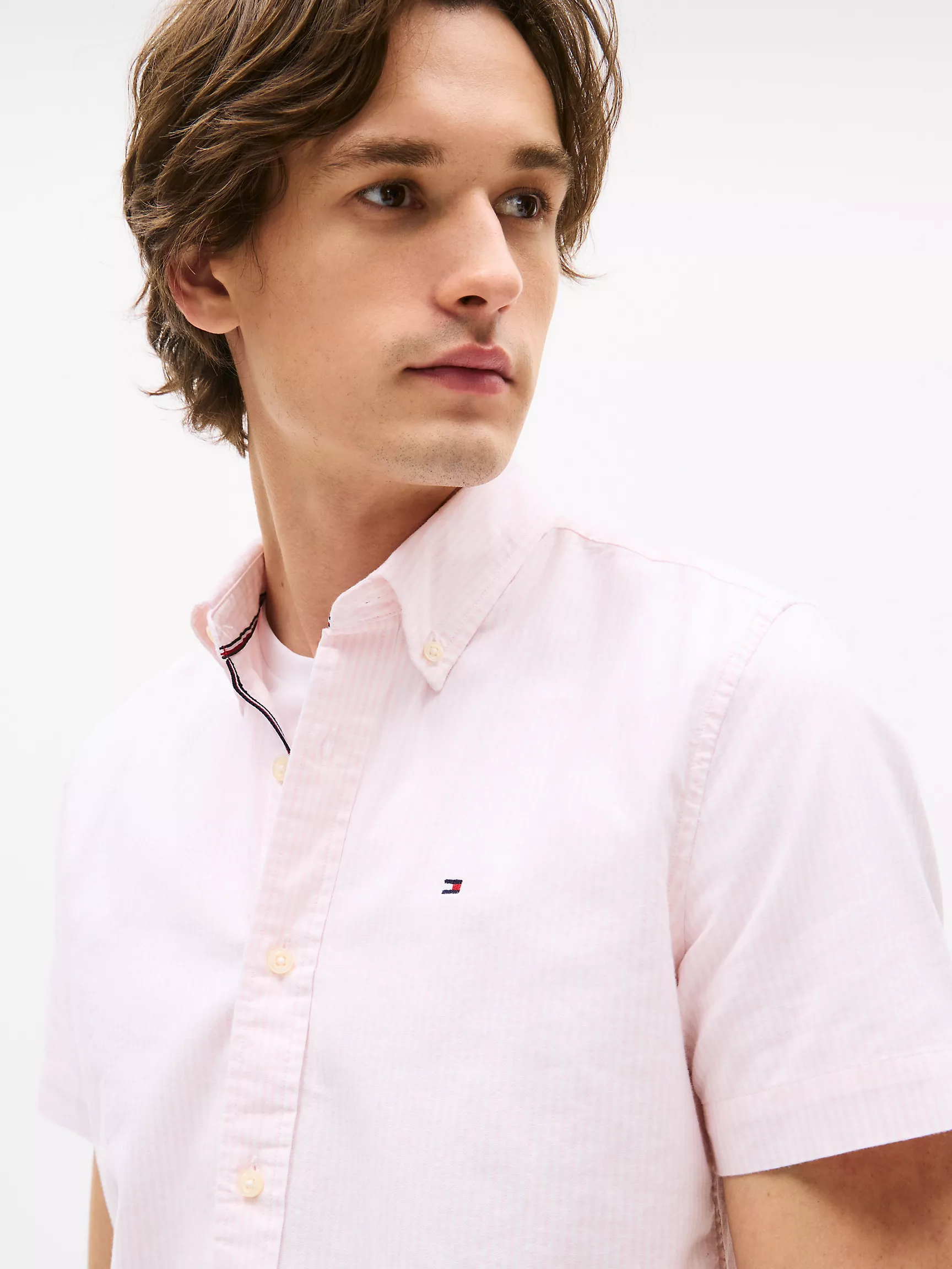 Мужская рубашка Tommy Hilfiger, Рубашка из оксфорда в полоску с короткими рукавами